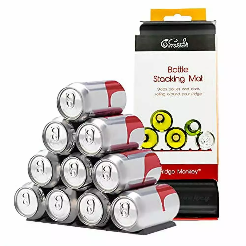 The Fridge Monkey? Cooks Innovations Wine & Soda Can Organizer for Refrigerator - Drink Organizer Holder Makes Cans & Bottles Stackable for Easy Storage