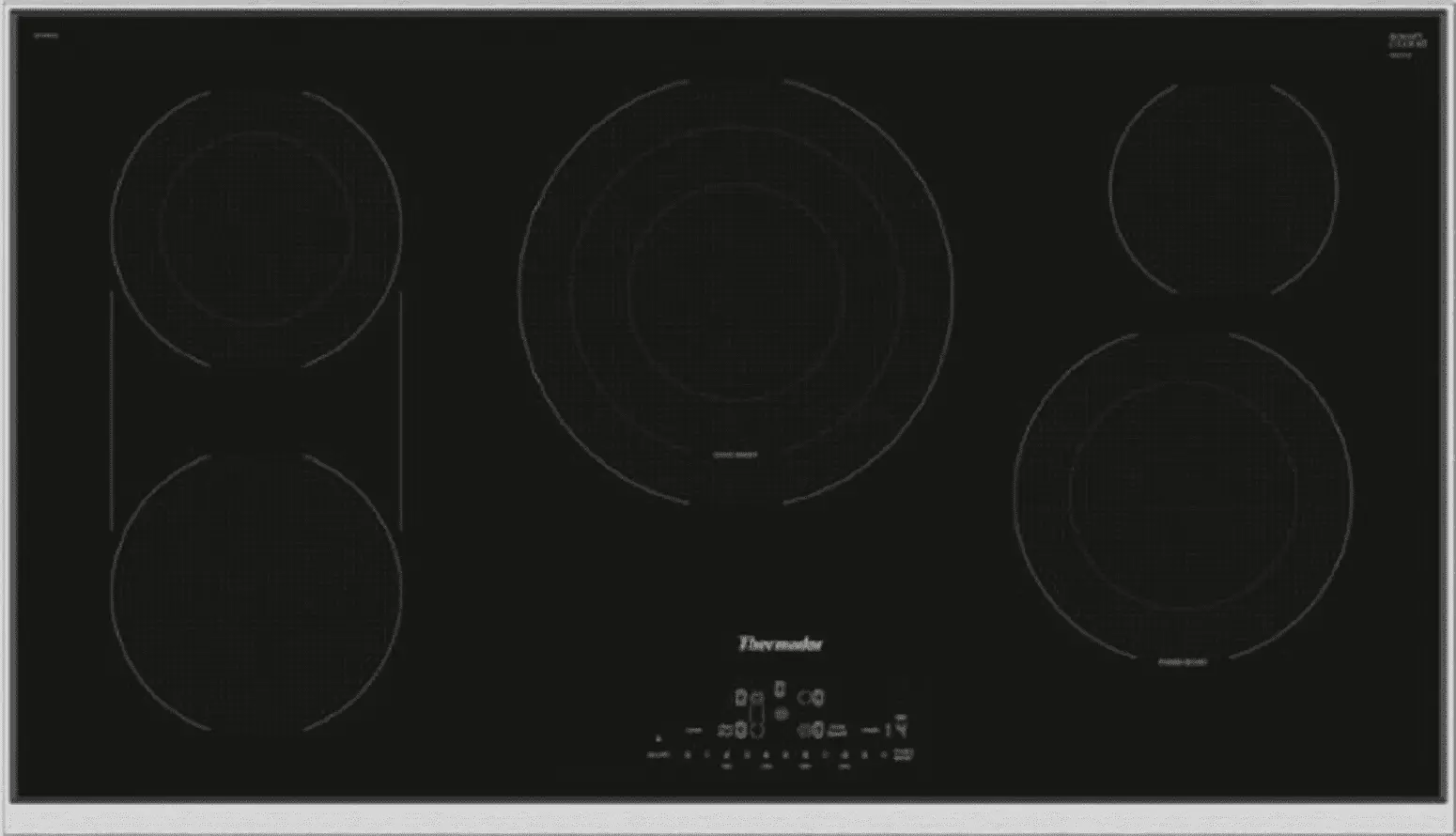 Thermador Cet366y 37 Wide 5 Burner Electric Cooktop - Black