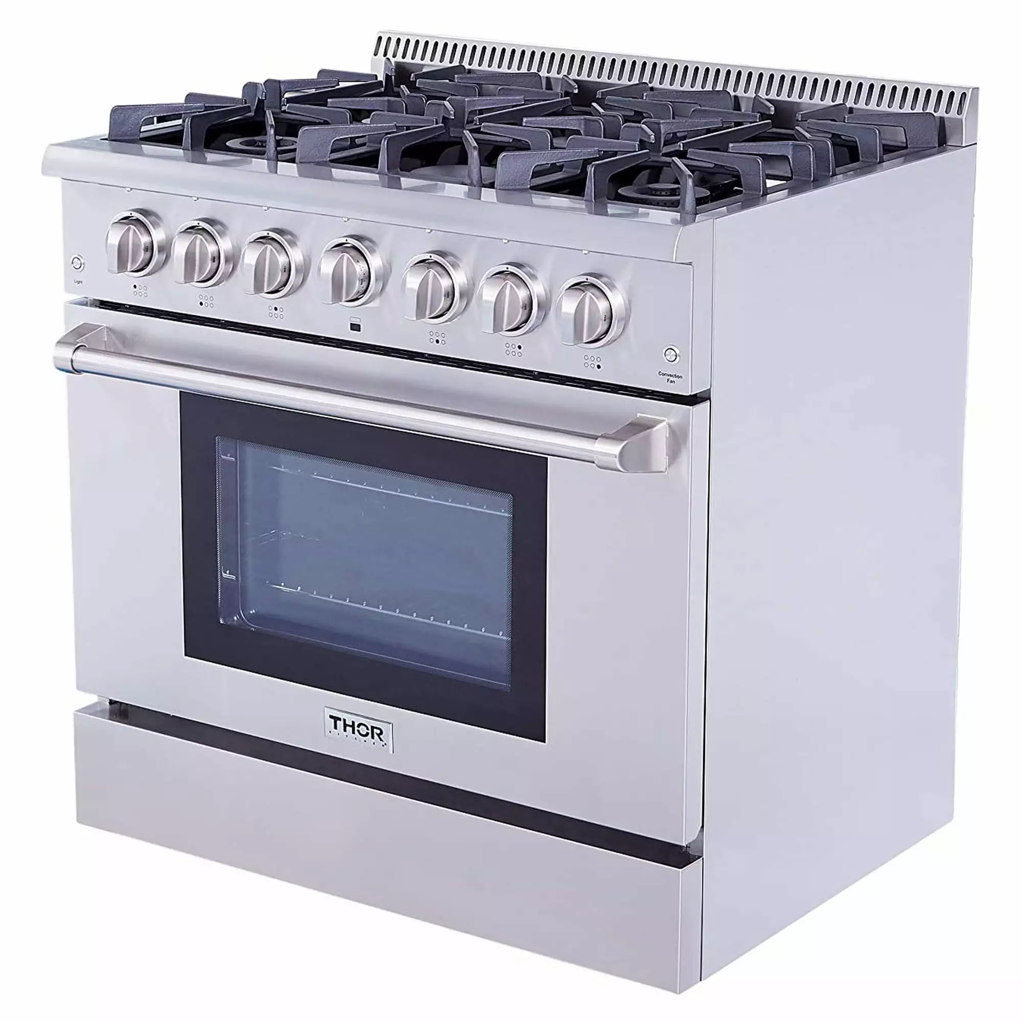 Thor Kitchen 36 Inch Professional 6 Burner Gas Range Oven. Stainless Steel