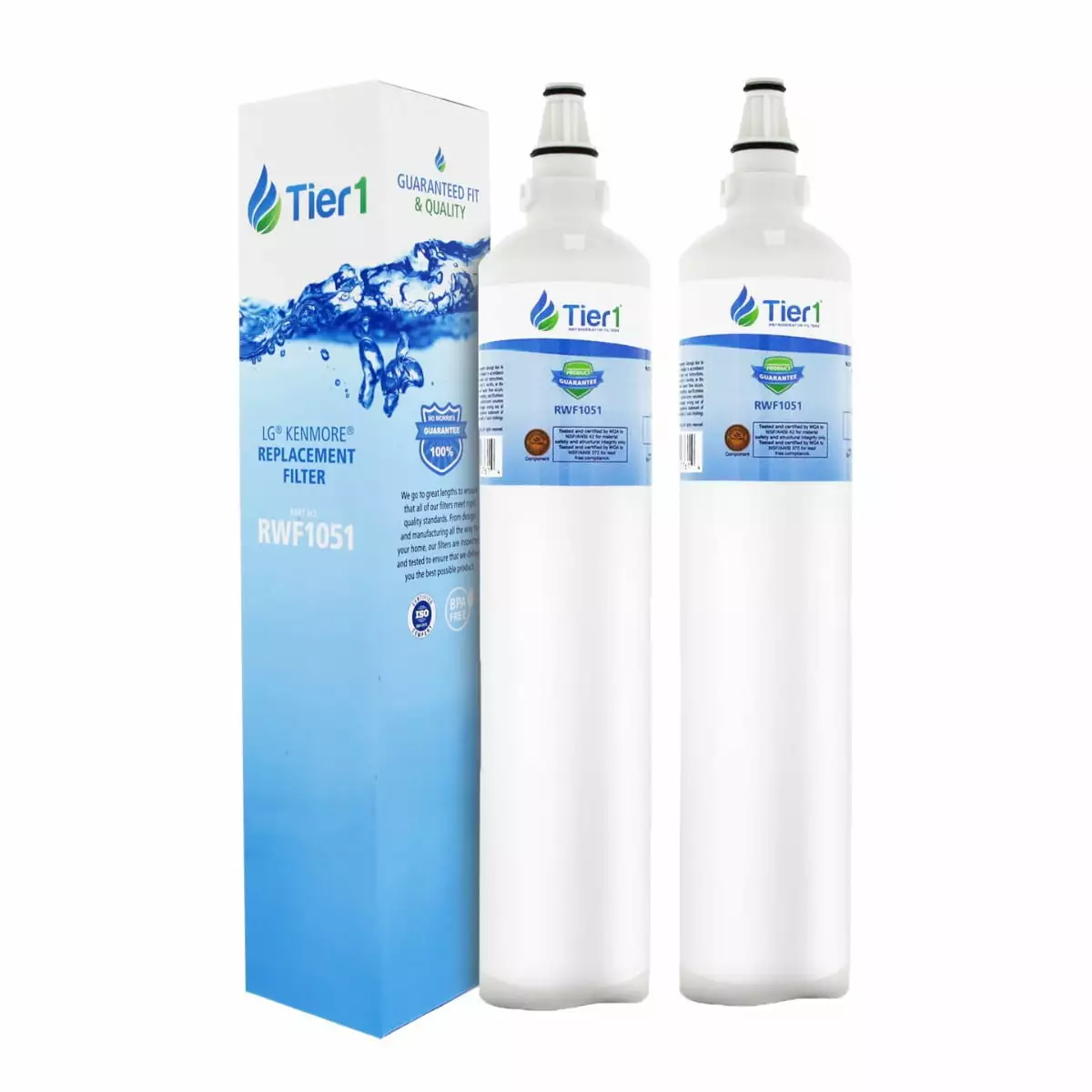 Tier1 5231JA2006A Refrigerator Water Filter 2-pk | Replacement for LG LT600P. 5231JA2006B. Kenmore 46-9990. 9990. 469990. 5231JA2006F. 5231JA2005A. Fridge Filter