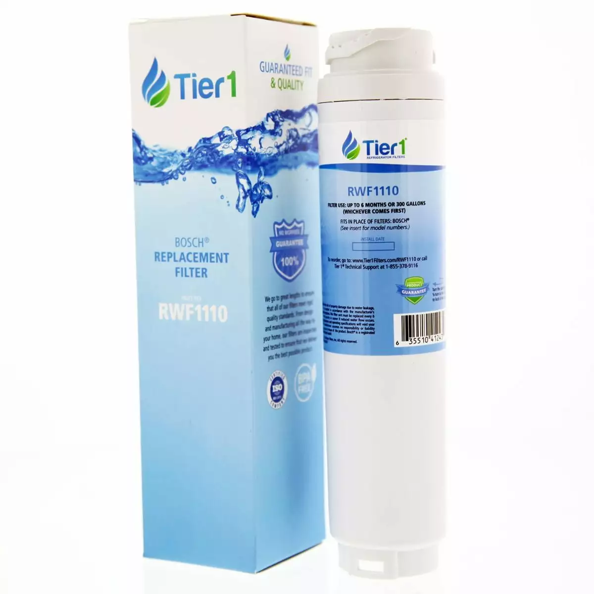 Tier1 9000 077104 Refrigerator Water Filter | Replacement for Bosch 644845. REPLFLTR10. UltraClarity. 644845. 9000194412. 740570. 9000077095. 9000193914. Fridge Filter