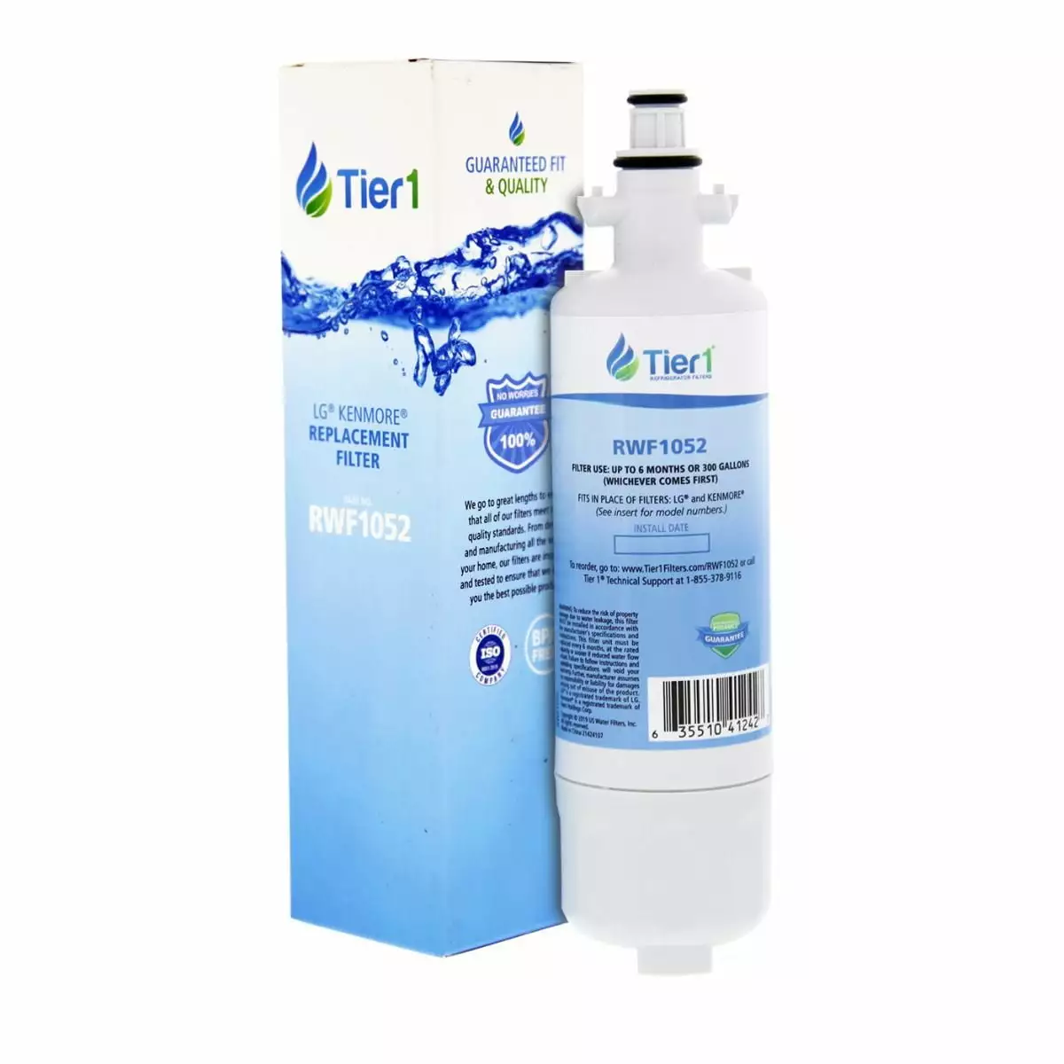 Tier1 ADQ36006101 Refrigerator Water Filter | Replacement for LG LT700P. ADQ36006102. Kenmore 46-9690. 469690. ADQ36006101-S. WSL-3. FML-3. RFC1200A. Fridge Filter