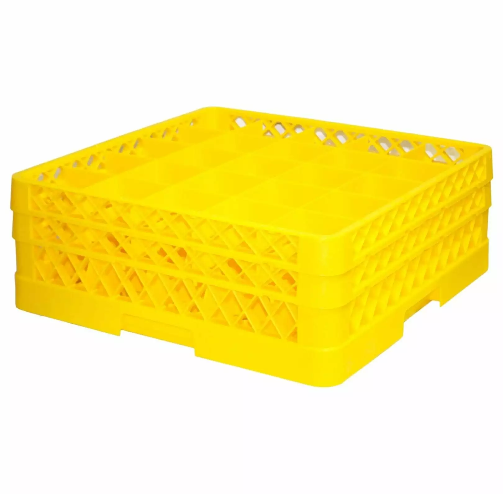 Traex TR6BB-08 Yellow 25 Compartment Glass Rack with 2 Extenders