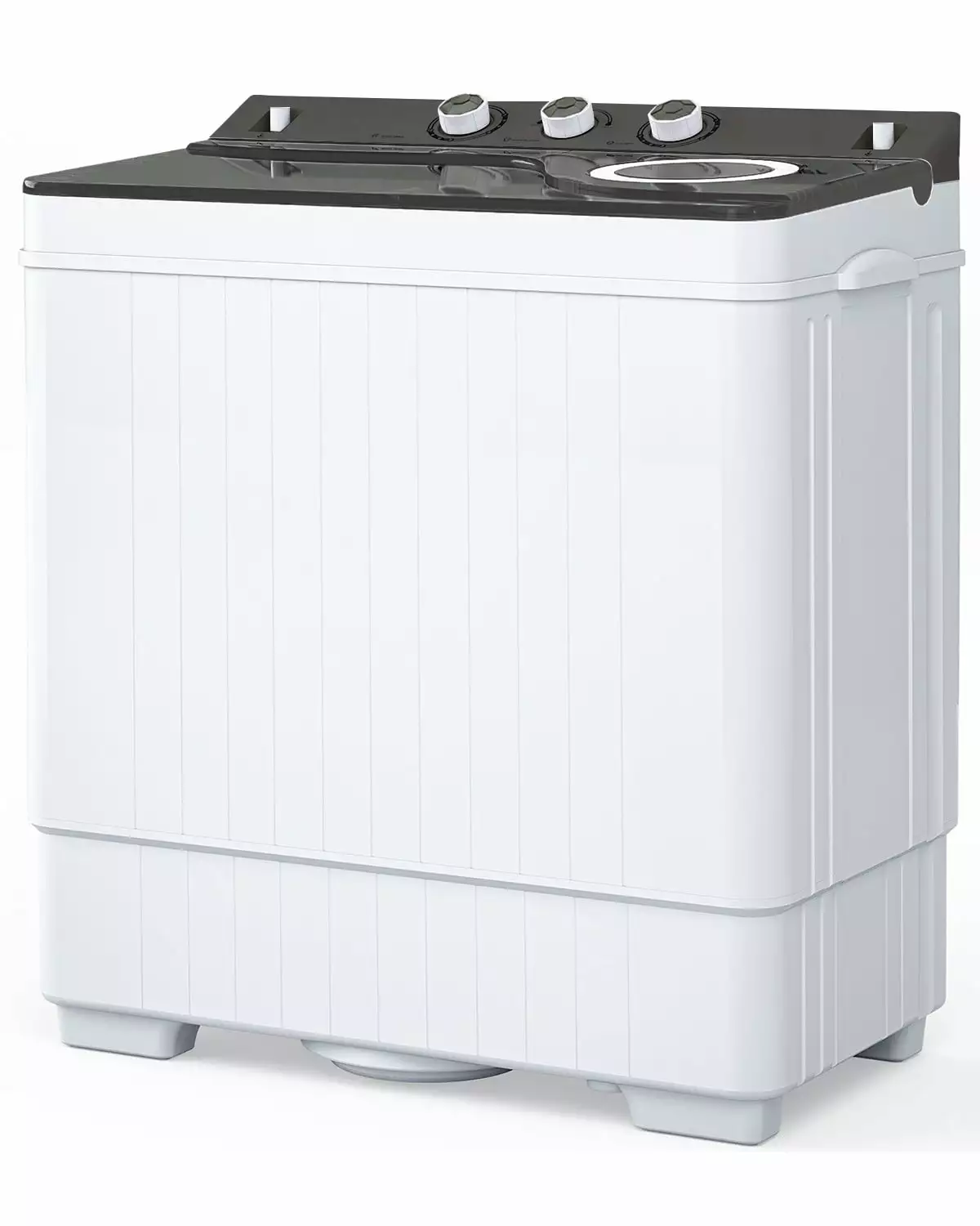 Twin Tub Washing Machine with Drain Pump XPB65-2288S. 26Lbs Capacity. Semi-automatic Washer for Apartment. Dorms. RVs. Camping. White & Grey. US Standard.