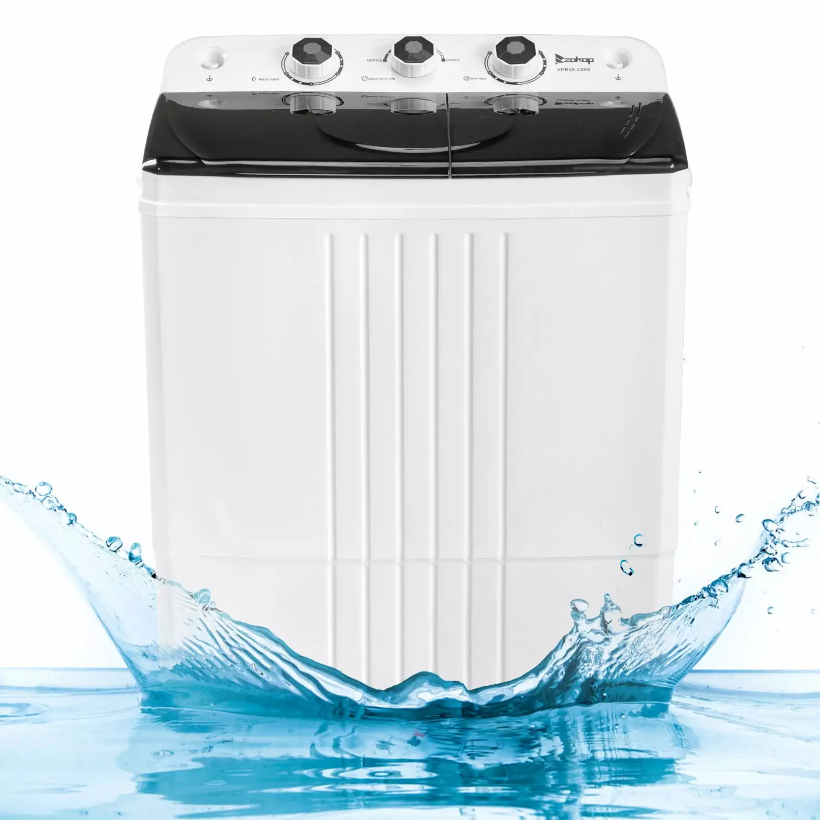 UbesGoo Compact Twin Tub Portable Mini Washing Machine 20lbs Total Washing Machine W/Drain Pump