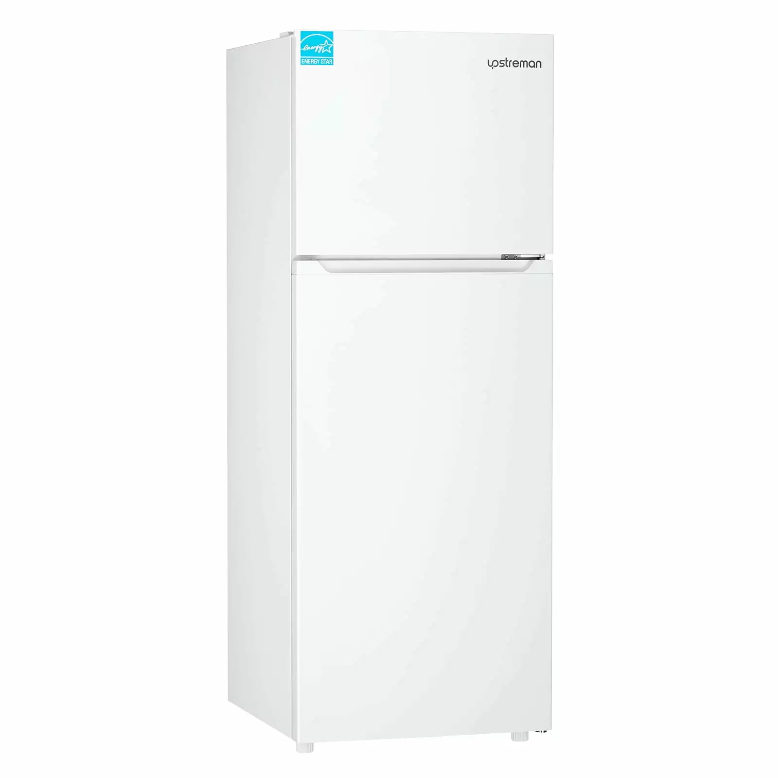 Upstreman 14.7 Cu.Ft. Double Door Fridge in White Steel with Large Capacity Top Freezer. Frost Free. Adjustable Thermostat Control. Fingerprint-resistant.Reversible Door Swing