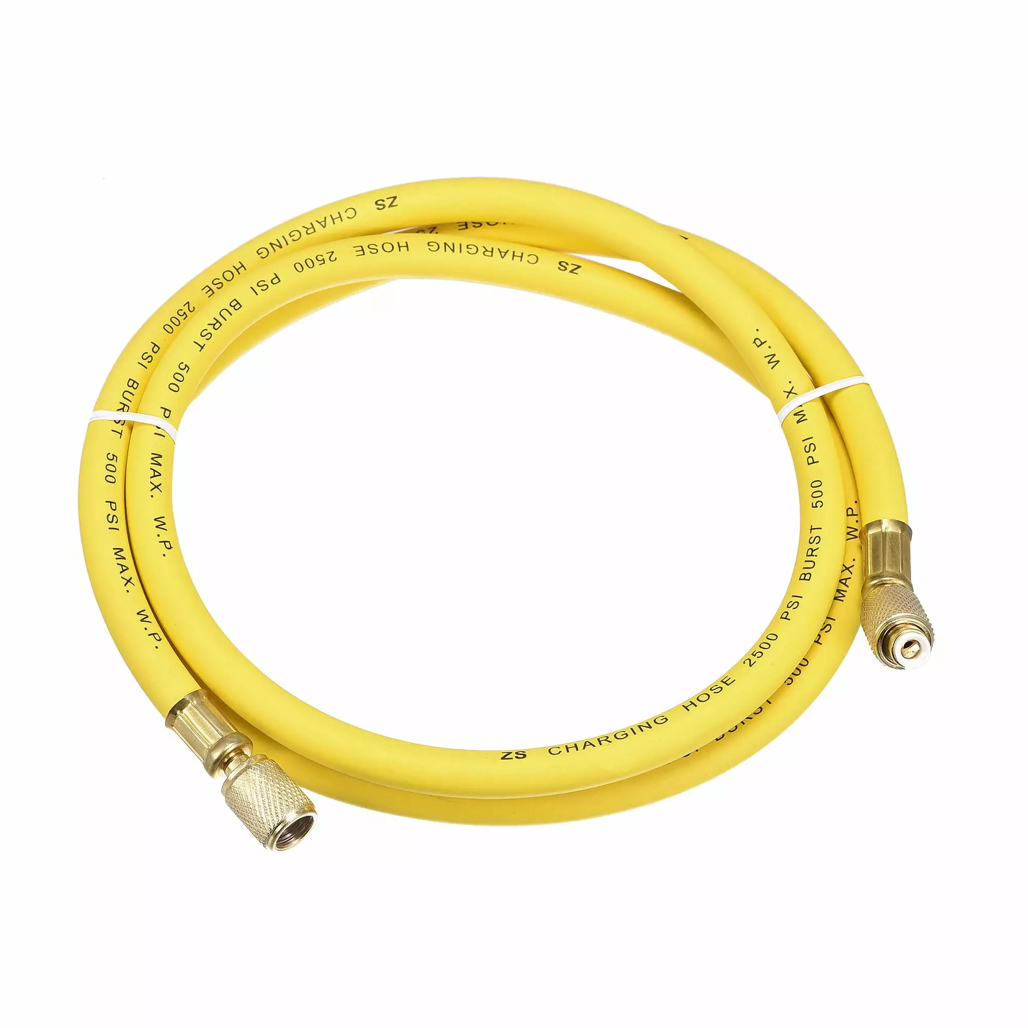 Uxcell 1.5m 1/4 SAE Thread 500PSI Refrigeration Tube Charging Hose Tube Yellow