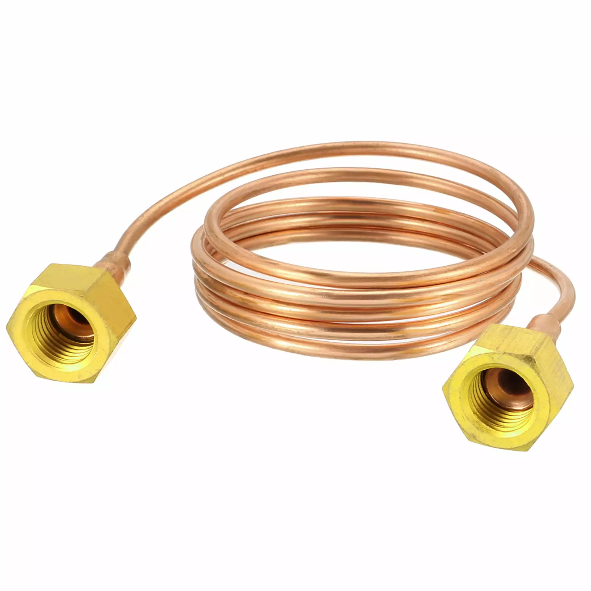 Uxcell Refrigeration Tubing Copper Tubing Coil 3mm OD 3.2Ft Length with Short Flared Nuts