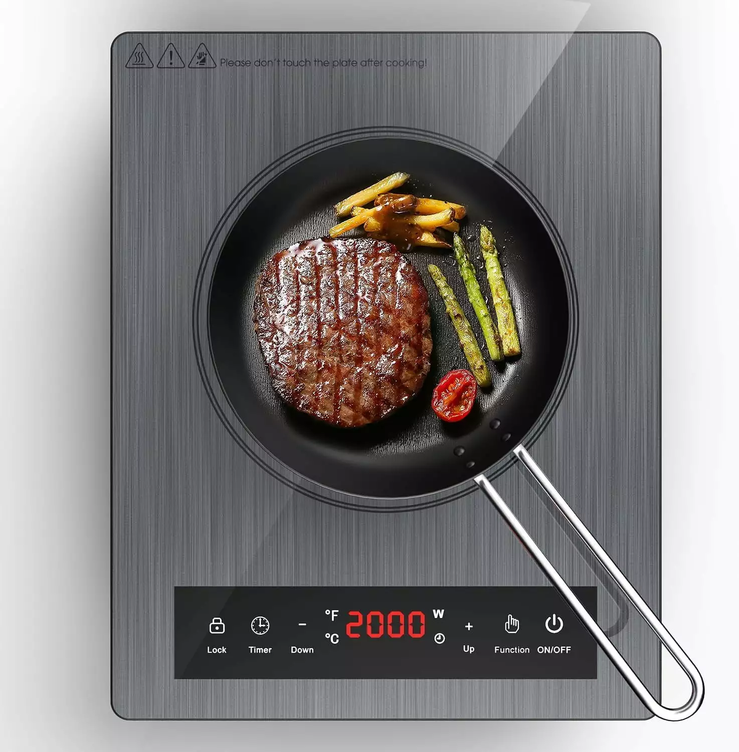 VBGK Induction Cooktop Portable 120V Induction Single Burner with Plug. 1800W Countertop Hot Plate for Cooking.199 Minutes & Auto Shutdown Induction Burner.Child Lock Electric Burner