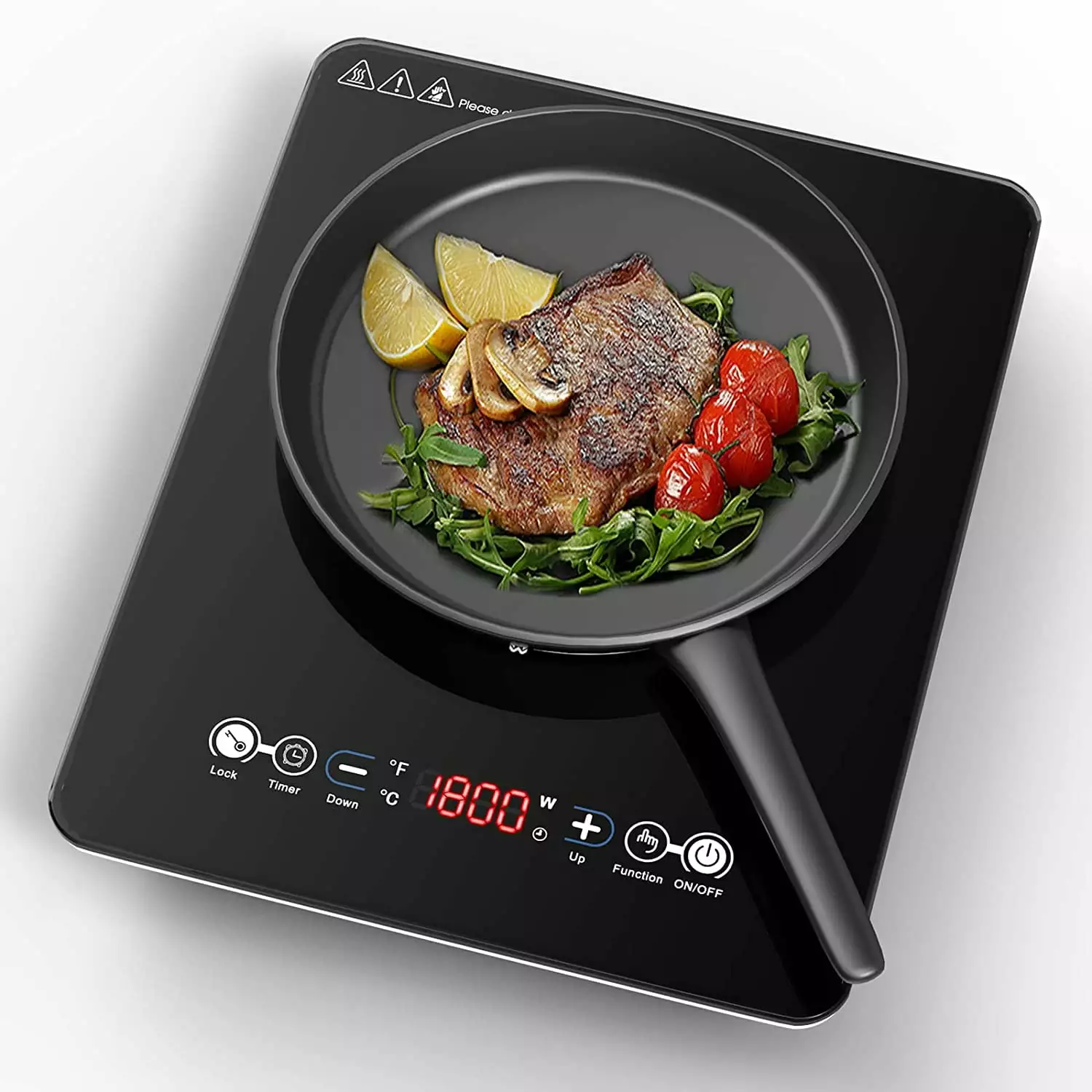 VBGK Portable Induction Cooktop Single Burner 1800W 120V with Plug.Countertop Hot Plate for Cooking.3H & Auto Shutdown Induction Burner.Child Lock Electric Cooktop