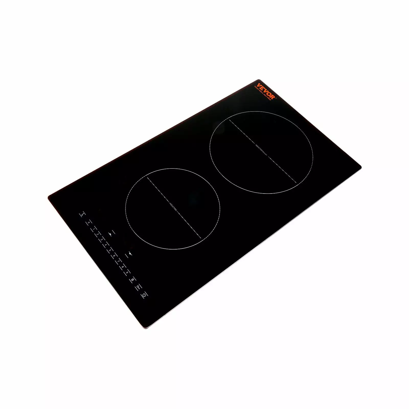 VEVOR 12'' Built-in Electric Induction Cooktop with 2 Burners. 3000W. 9 Heat Levels. LED Touch Screen. Child Lock & Over-Temperature Protection