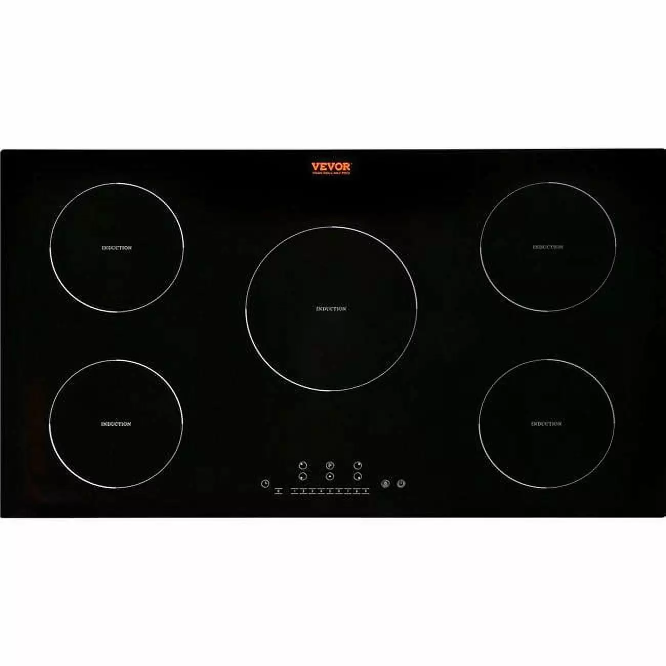 Vevor 36 in. 9200W Electric Cooktop 5-Elements Ceramic Induction Stove Top Built-in Magnetic Cooktop. Black