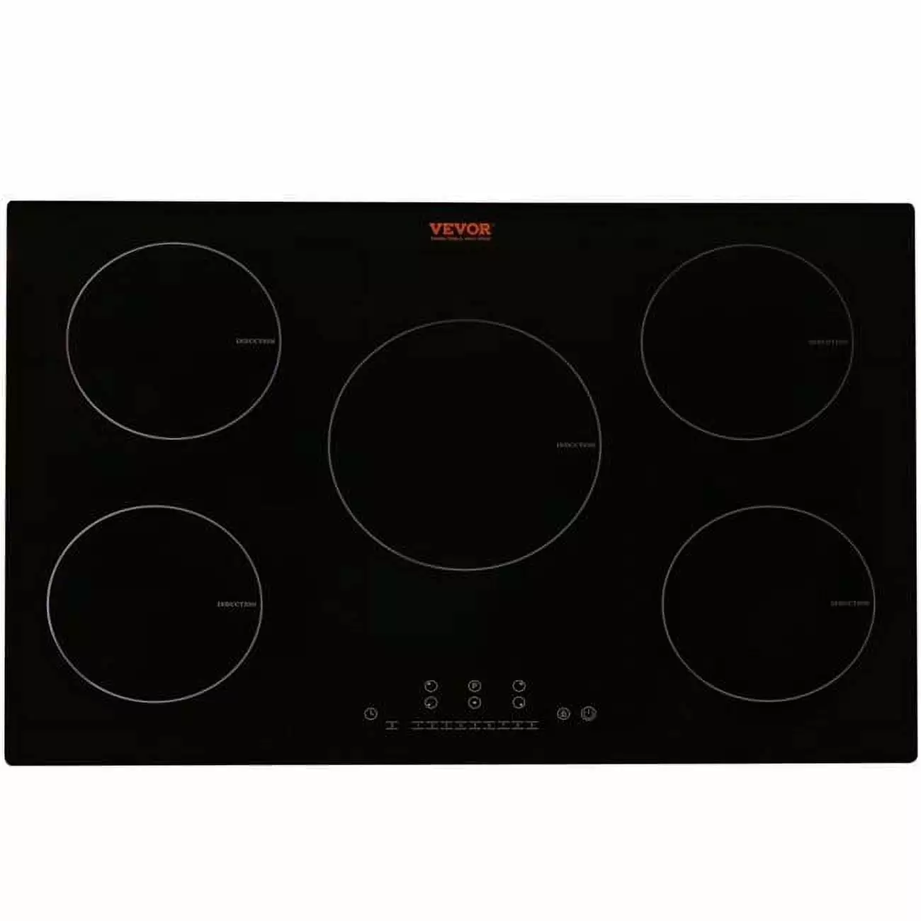 Vevor QRSDC5309200W1XJTV4 Built-in Magnetic Cooktop - 9200W. 5 Burners. 30 in. Induction Stove Top