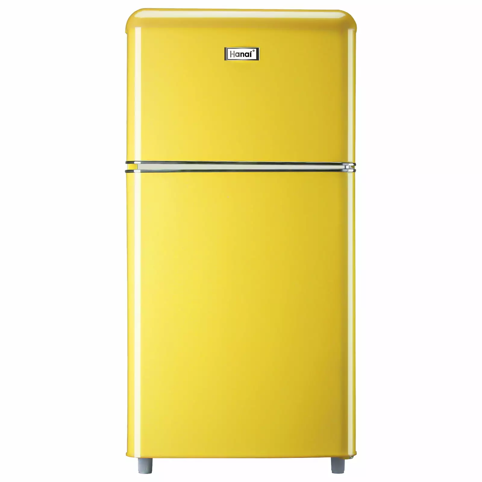 WANAI 3.5 Cu Ft Two Door Compact Refrigerator with Freezer.Yellow