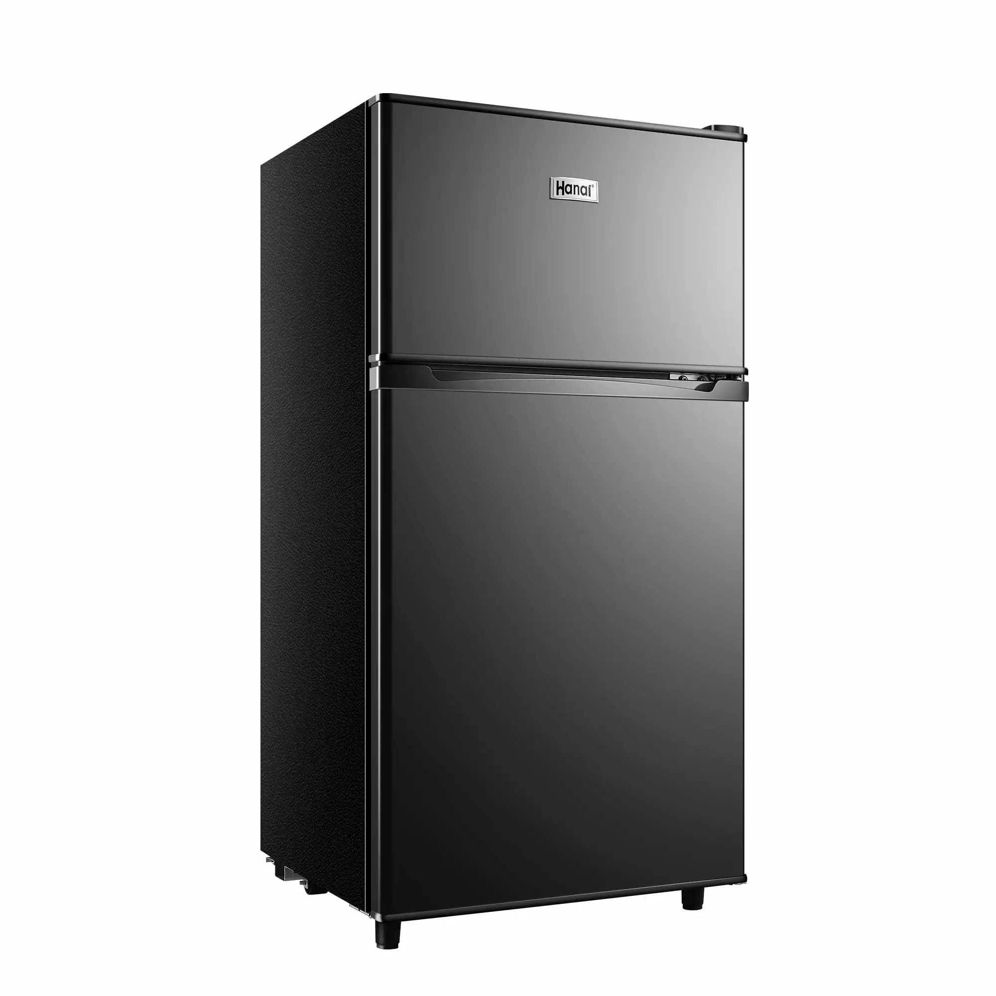 WANAI 3.5 Cu ft Two Door Mini Fridge with Freezer. Black