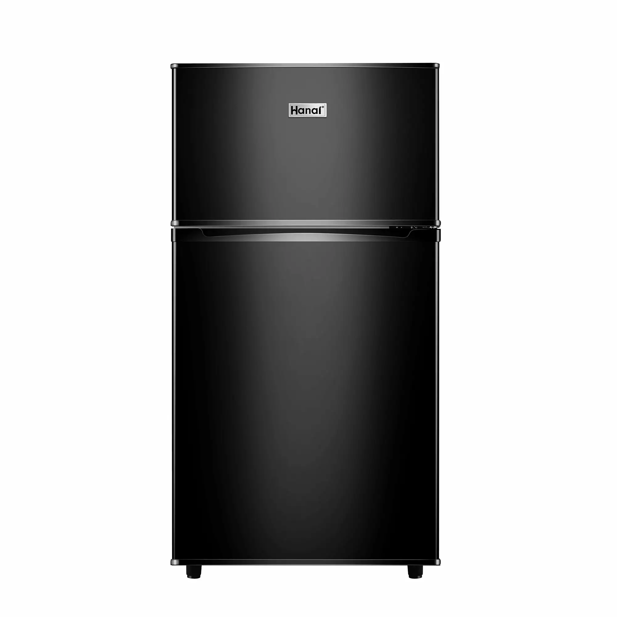 WANAI Two Door Mini Fridge with Freezer. 3.5 Cu ft Small Freezer .Black