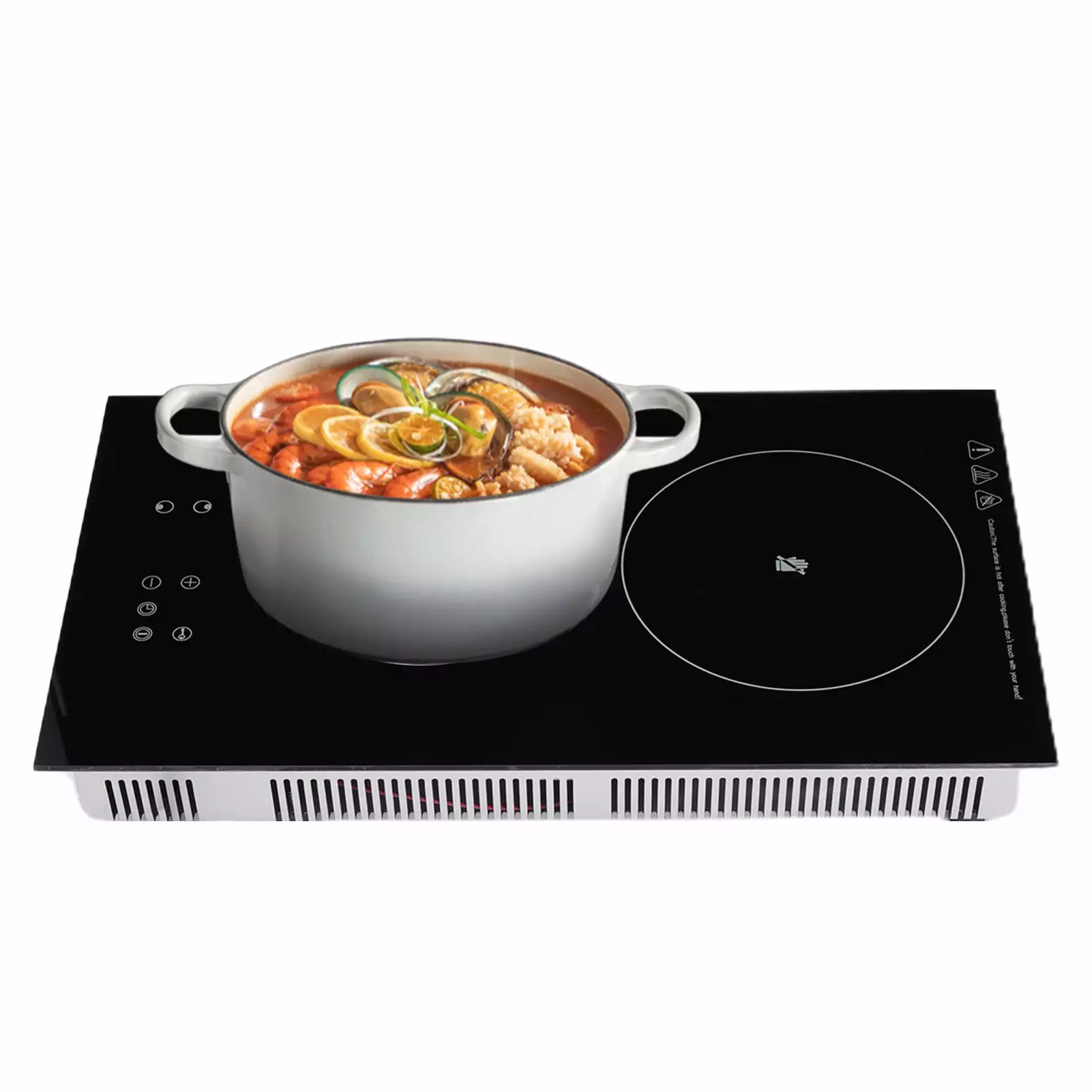 WZTO Induction Cooktop 2 Burner | 110V Vertical Electric Stove Top | Portable Ceramic Glass Countertop Induction Burner for Simmer. Steam. Slow Cook. Fry and Most Cookware