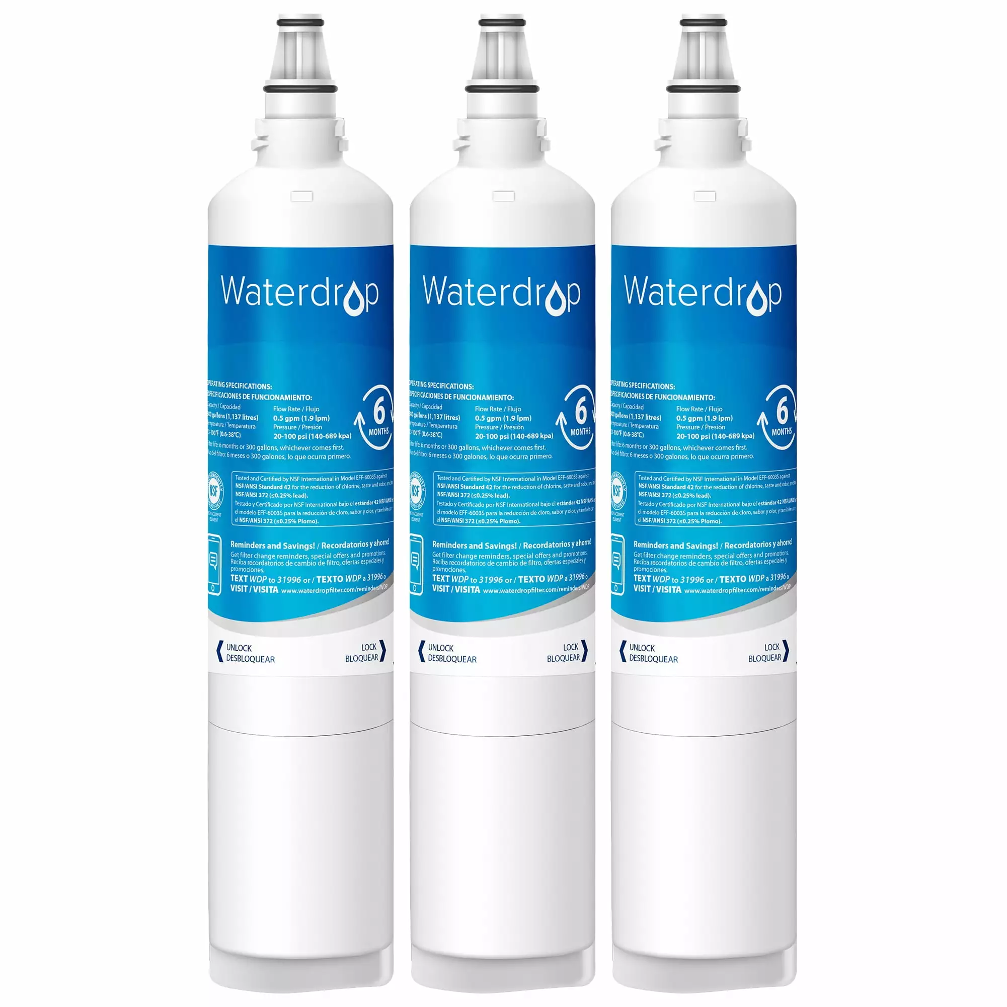 Waterdrop 5231JA2006A Refrigerator Water Filter Replacement for LG?LT600P?. 5231JA2006B. 5231JA2006A. 5231JA2006F. KENMORE 99-9990. 46-9990. WFC2001. LSC27931ST. FML-2. Package may vary. 3 Pack