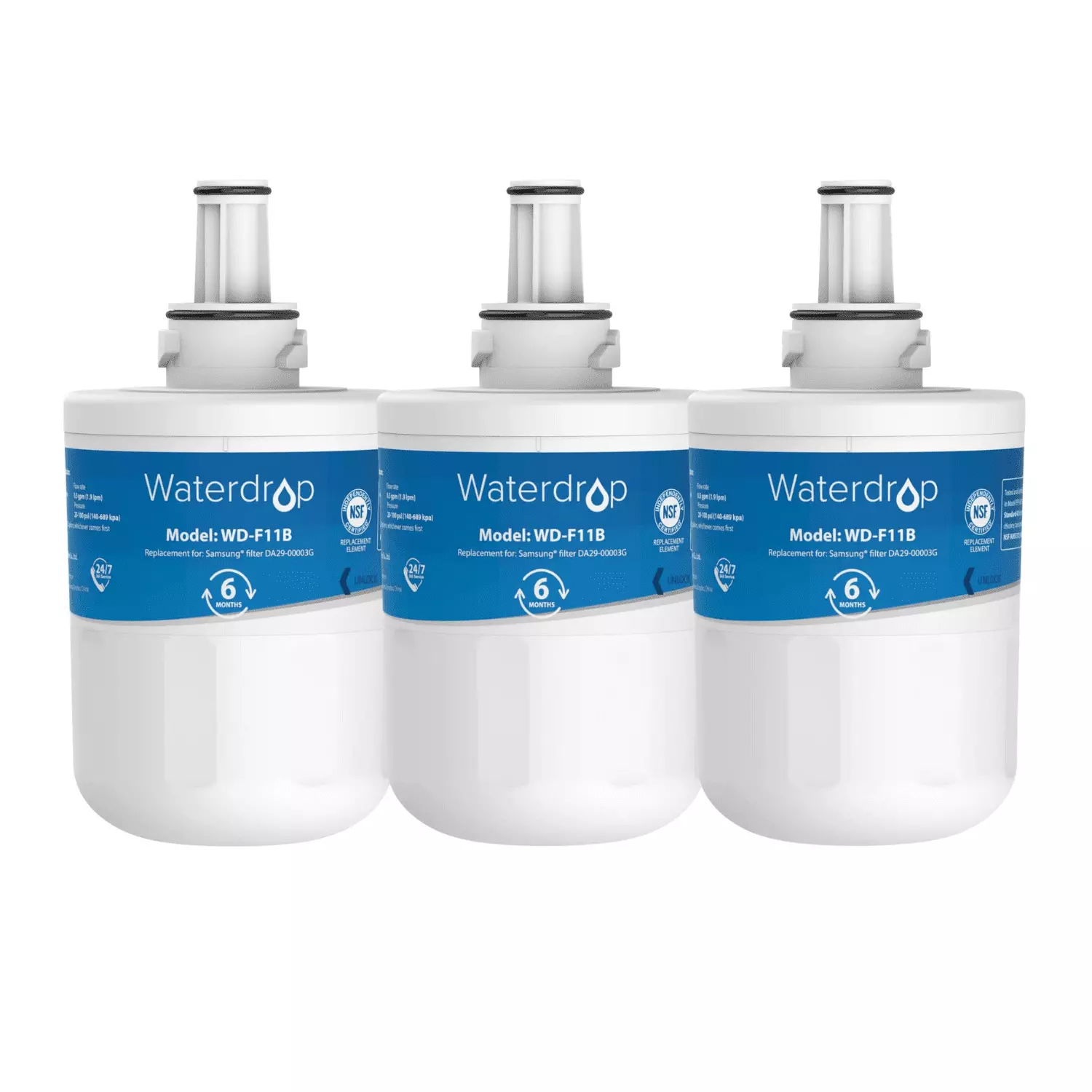 Waterdrop DA29-00003G Water Filter. Replacement for Samsung Aqua-Pure Plus DA29-00003G. DA29-00003B. DA29-00003A. HAFCU1 . 3 Pack