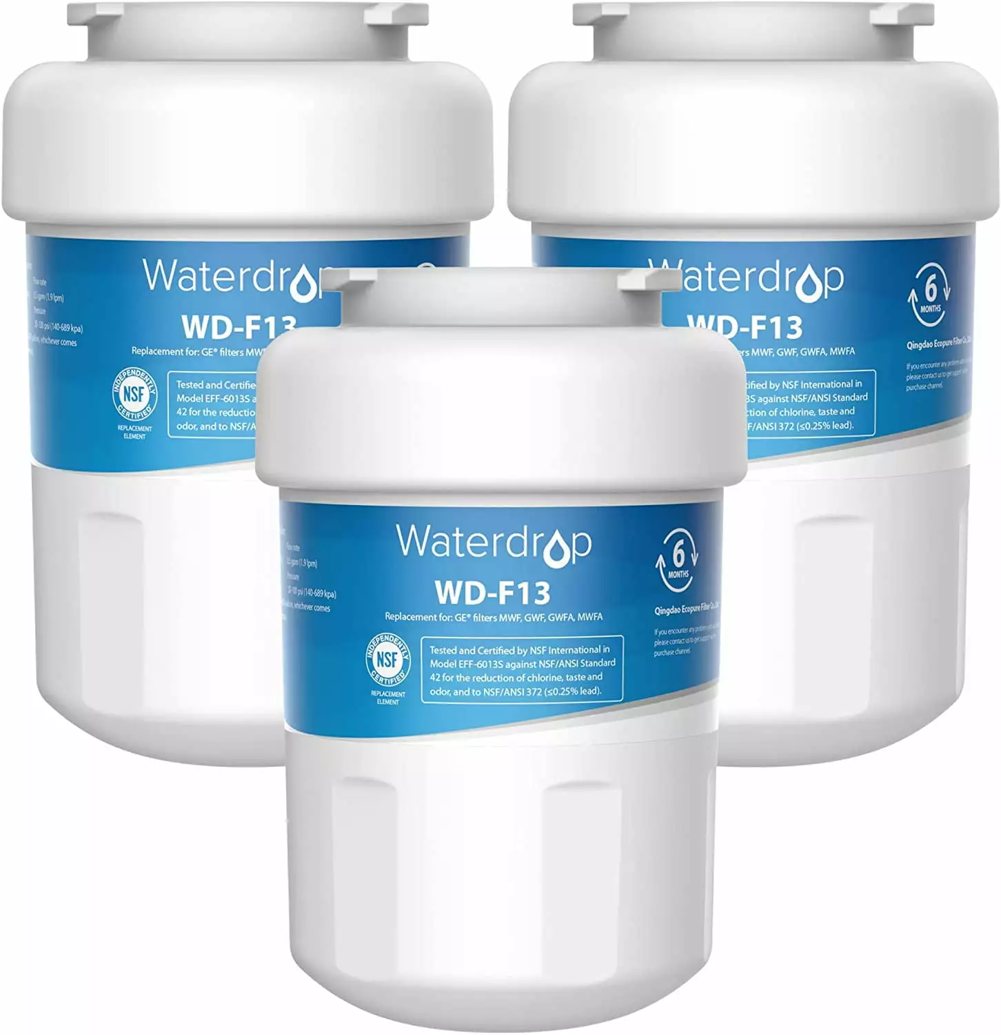 Waterdrop MWF Refrigerator Water Filter. Replacement for GE? SmartWater MWF. MWFINT. MWFP. MWFA. GWF. HDX FMG-1. GSE25GSHECSS. WFC1201. RWF1060. 197D6321P006. Kenmore 9991. Pack of 3(Packing may vary)