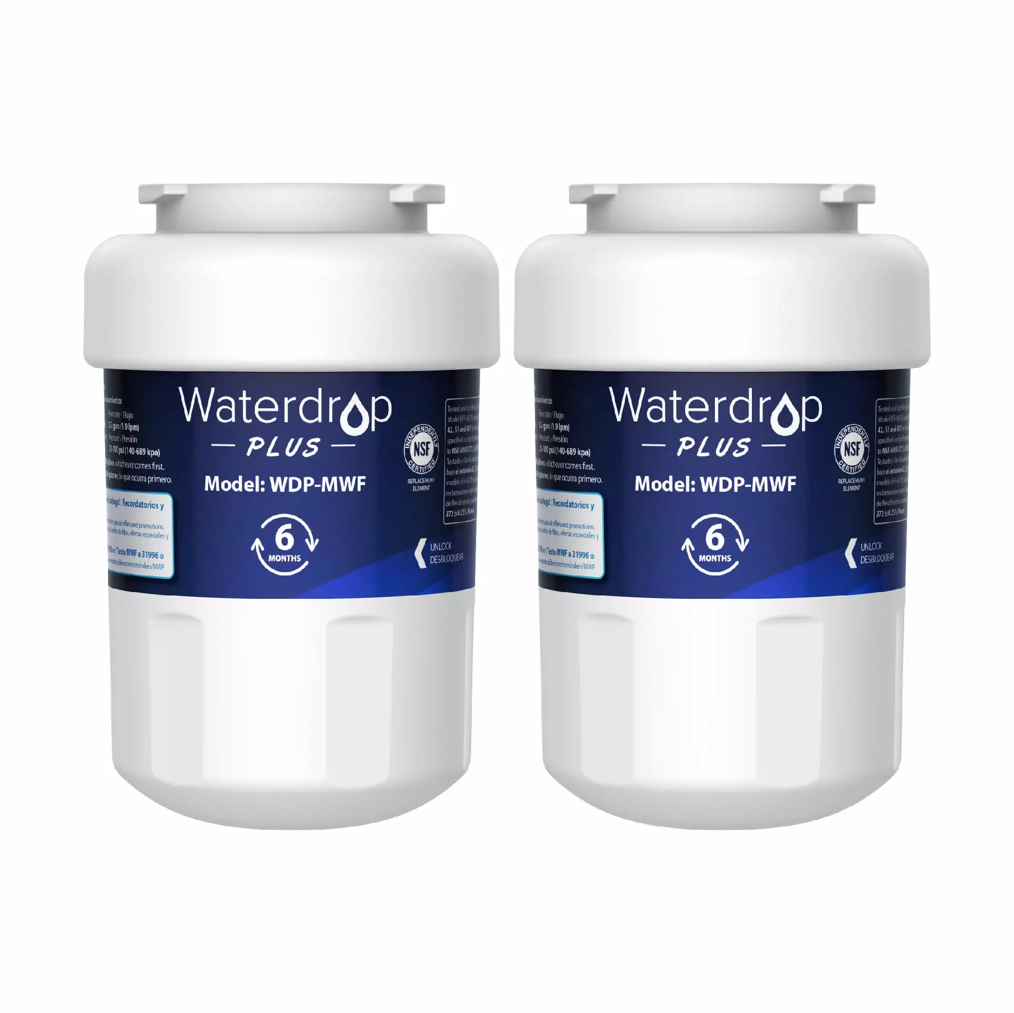 MWF Refrigerator Water Filter. Replacement for GE? SmartWater MWF. MWFINT. MWFP. MWFA. GWF. WFC1201. Kenmore 9991 .NSF 401&53&42 Certified (Pack of 2)