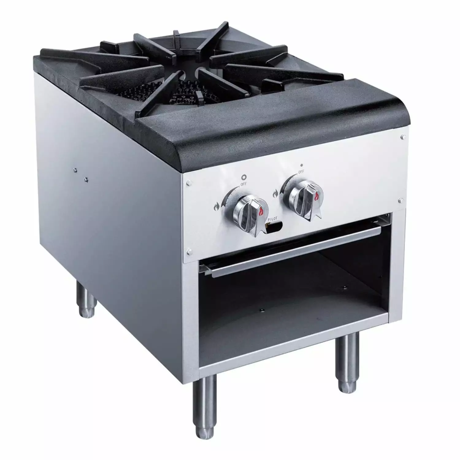 West Kitchen WCSP1 18 NG/LP Gas 2 Burner Single Stock Pot Range 80K BTU