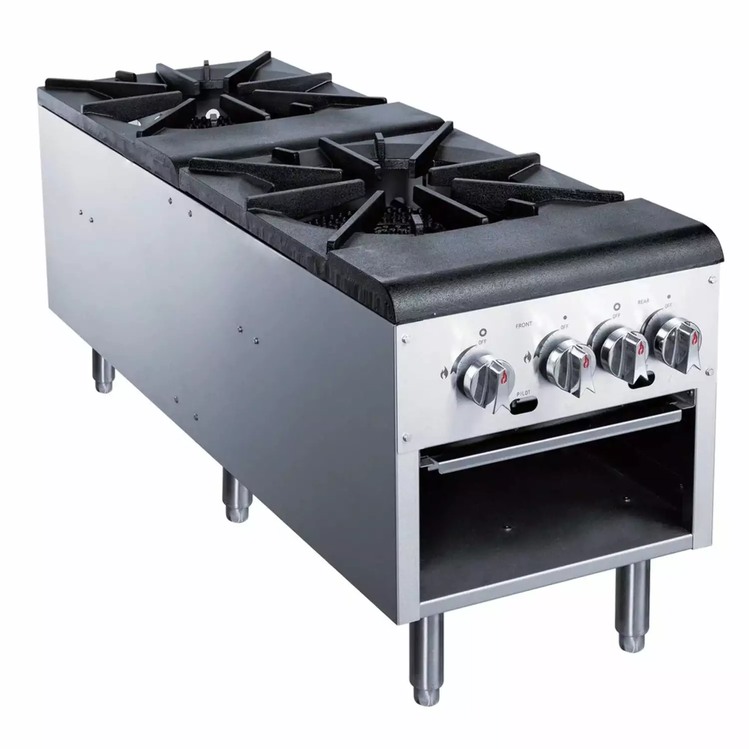 West Kitchen WCSP2 18 NG/LP Gas 4 Burner Double Stock Pot Range 160K BTU