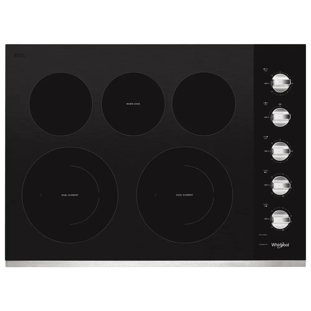 Whirlpool Brand WCE77US0HS 30 inch Stainless 5 Burner Electric Cooktop