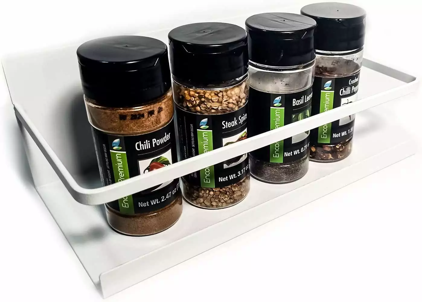 White Ultra-Magnetic Spices Shelf Rack for Refrigerator