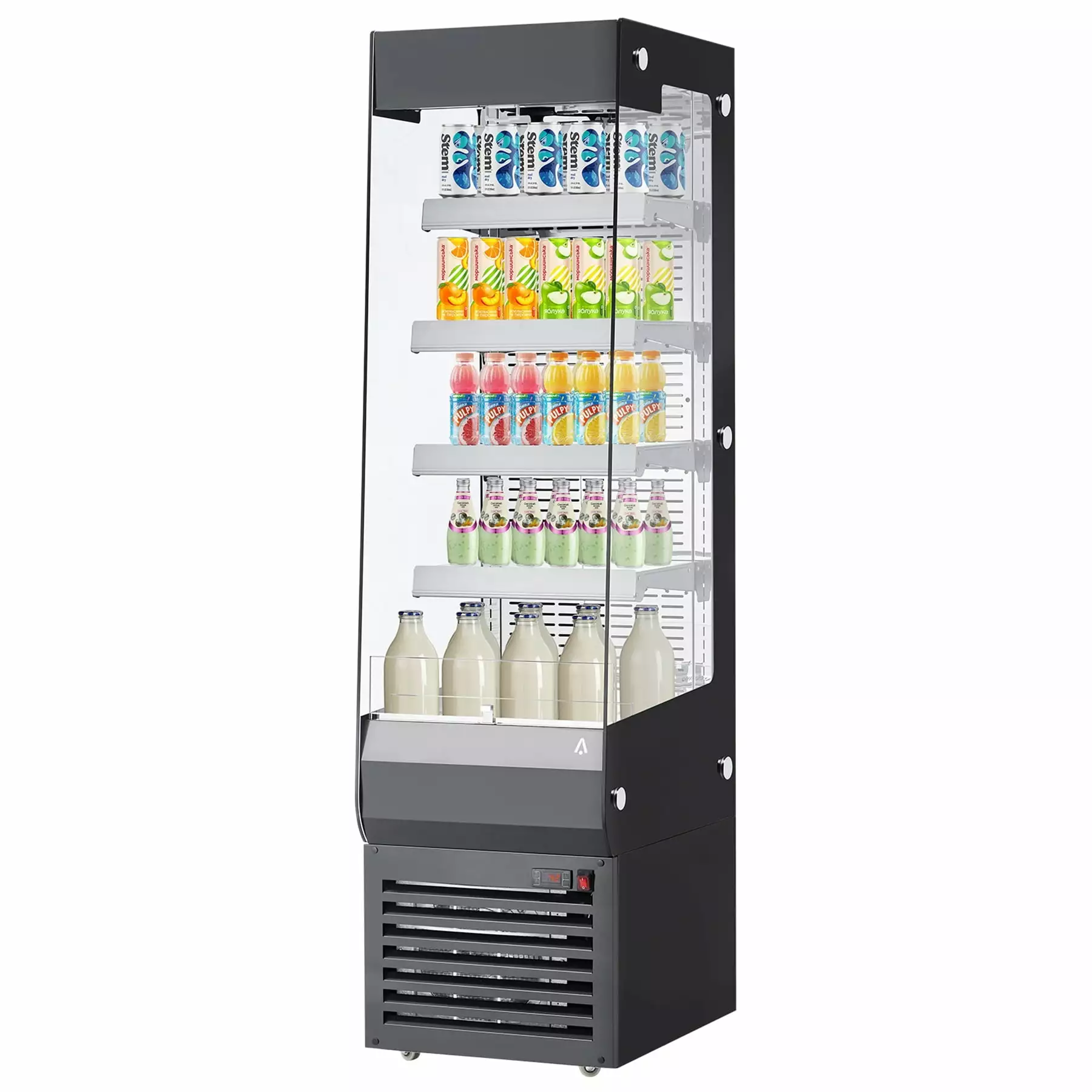 WhizMax Commercial Merchandiser Display Refrigerator. 7.8 Cu.Ft Open Air Upright Beverage Cooler