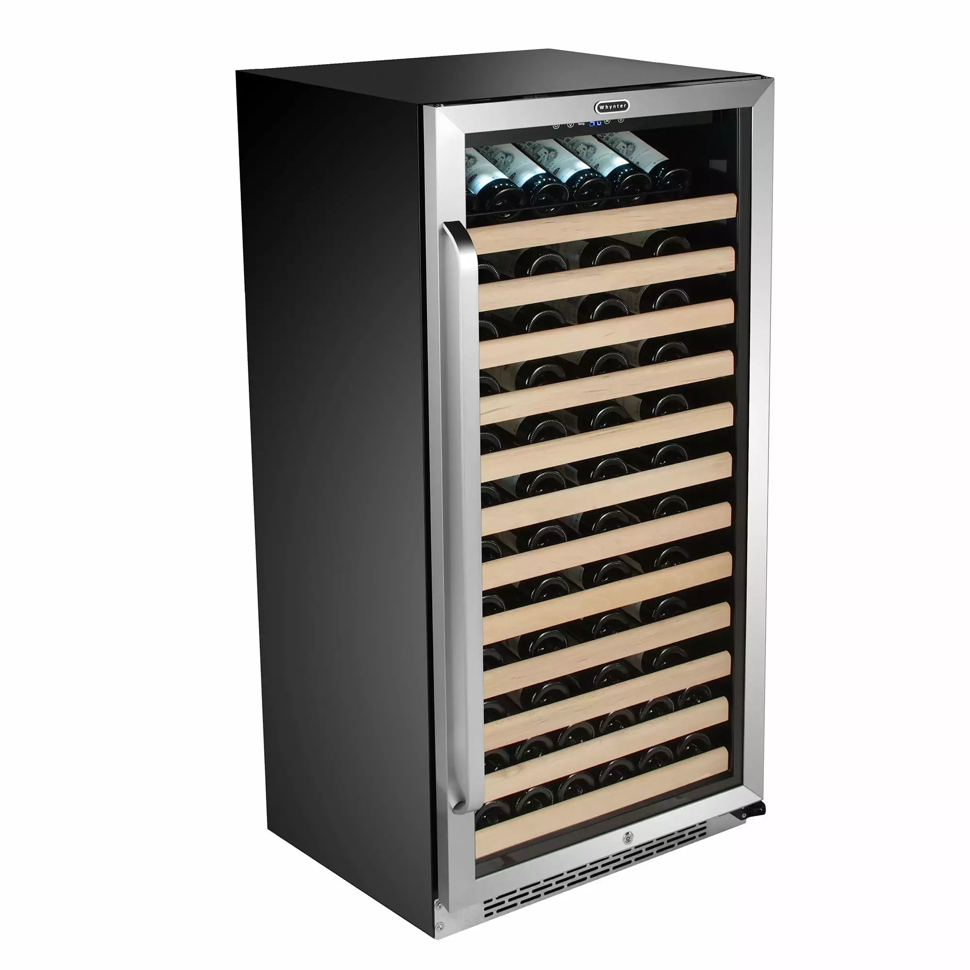 Whynter 100 Bottle 12 Shelf Built In Wine Refrigerator. Stainless Steel