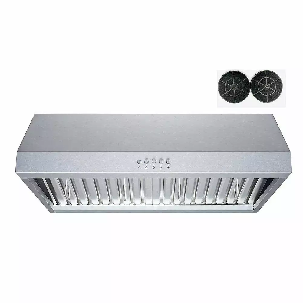 Winflo 30 466 CFM Convertible Stainless Steel Under Cabinet Range Hood with Charcoal Filters