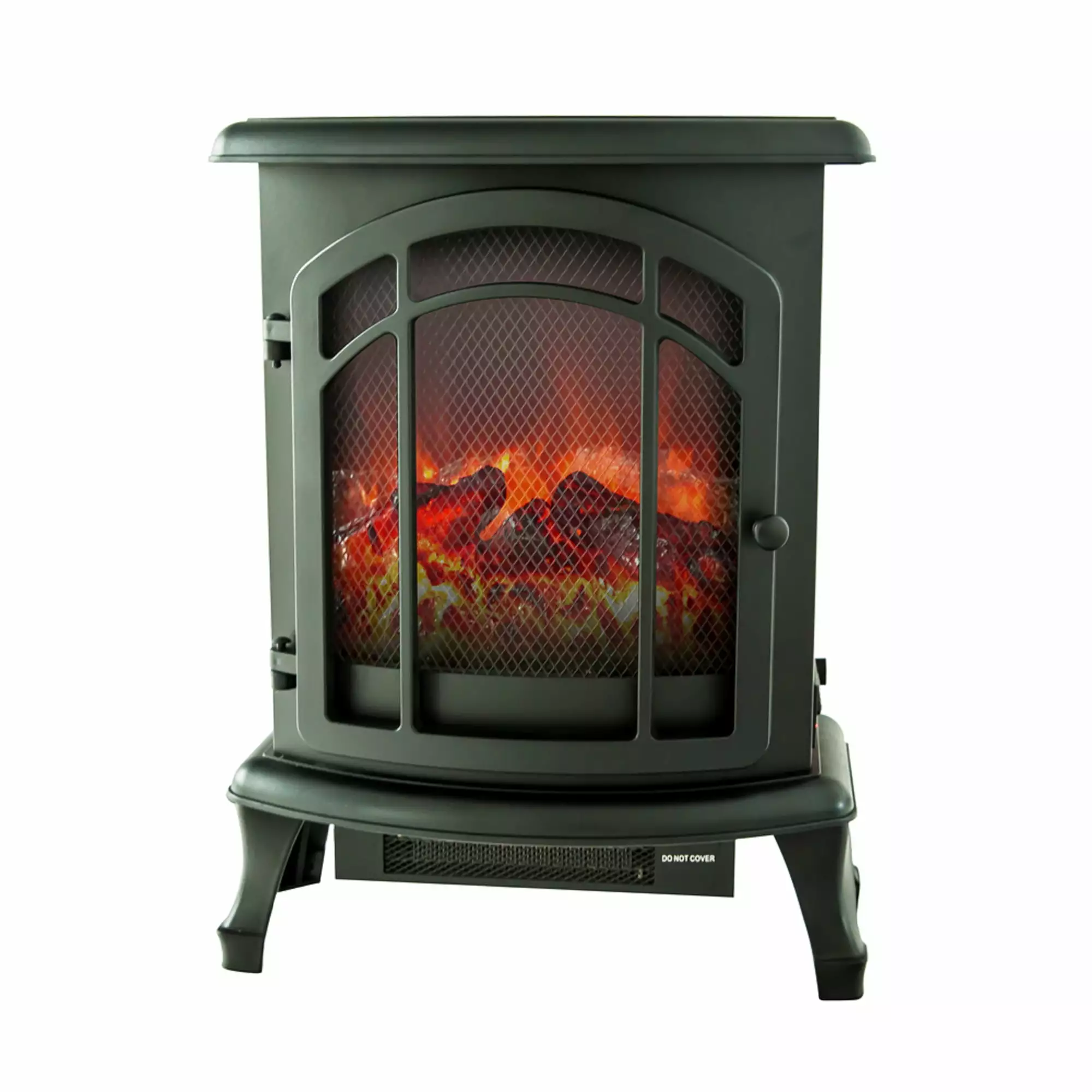 XBrand Electric Fireplace Stove. Freestanding Indoor Adjustable Heater. Portable. LED Flame Effect. Temperature Limiting Control. 600W/1500W. 23.9 inch tall. Black