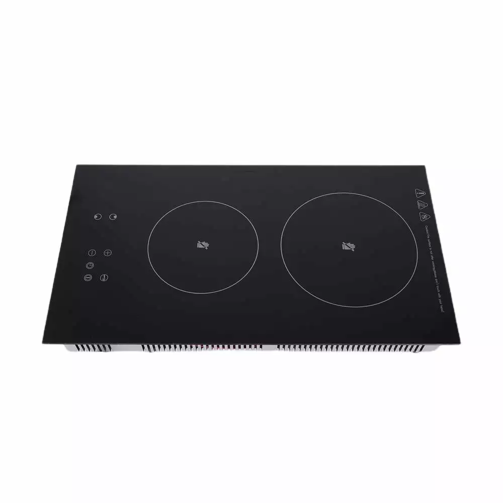 Xianers Induction Cooktop 2 Burner | 110V Vertical Electric Stove Top | Portable Ceramic Glass Countertop Induction Burner for Simmer. Steam. Slow Cook. Fry and Most Cookware