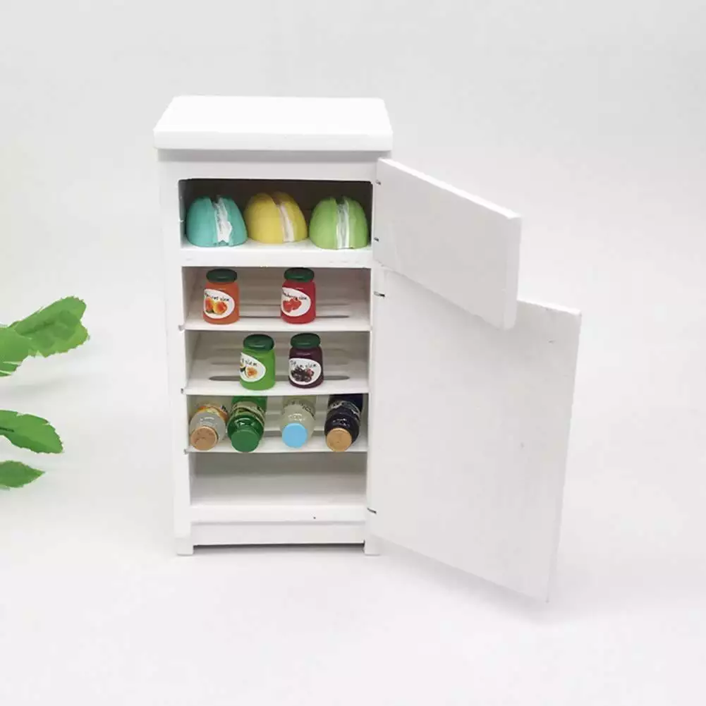 YLSHRF Refrigerator. Mini Refrigerator.1:12 White Mini Refrigerator Excellent Furniture Model Kitchen Accessory