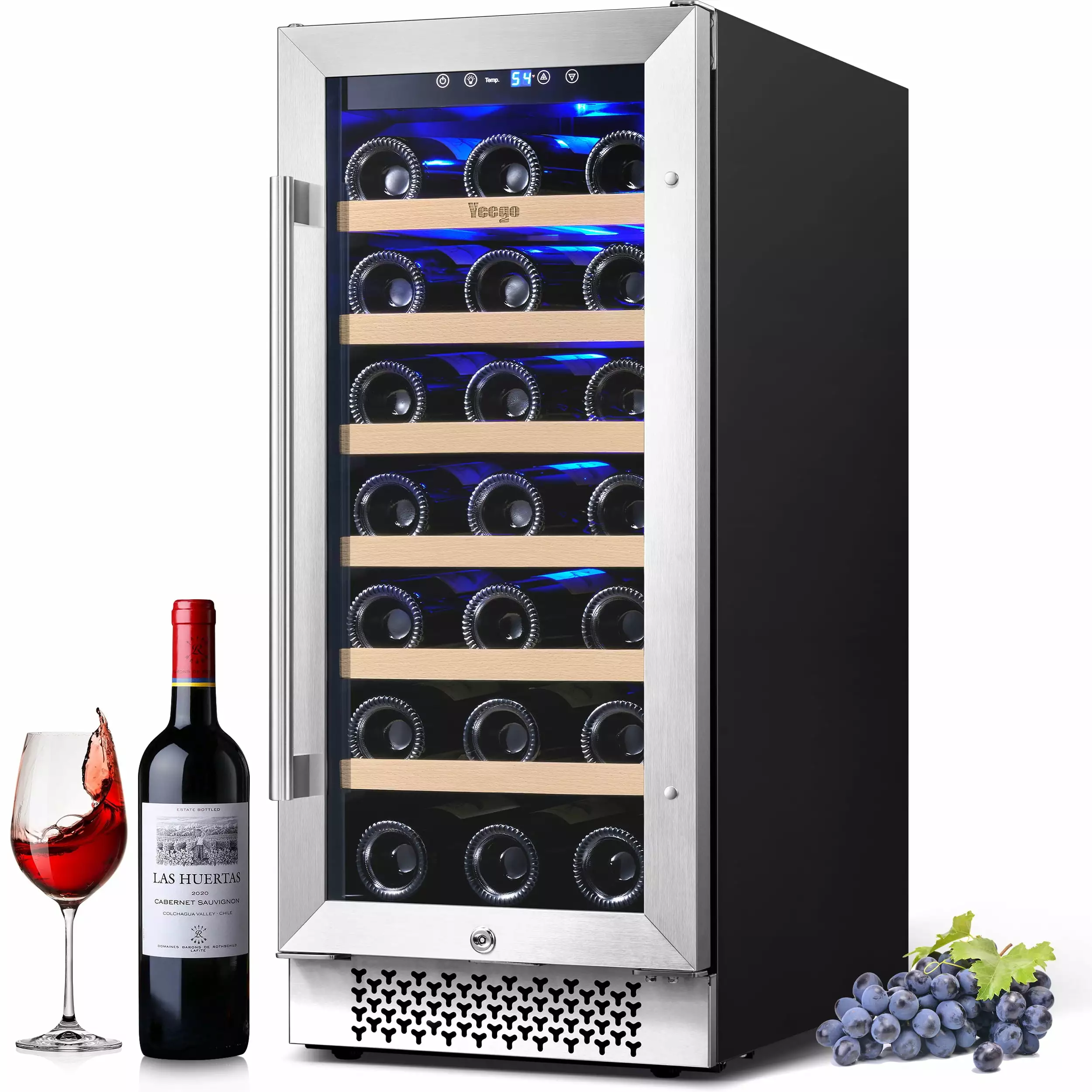 Yeego 15 Wine Refrigerators. 33 Bottle Wine Fridge.Freestanding & Built-in Wine Cooler