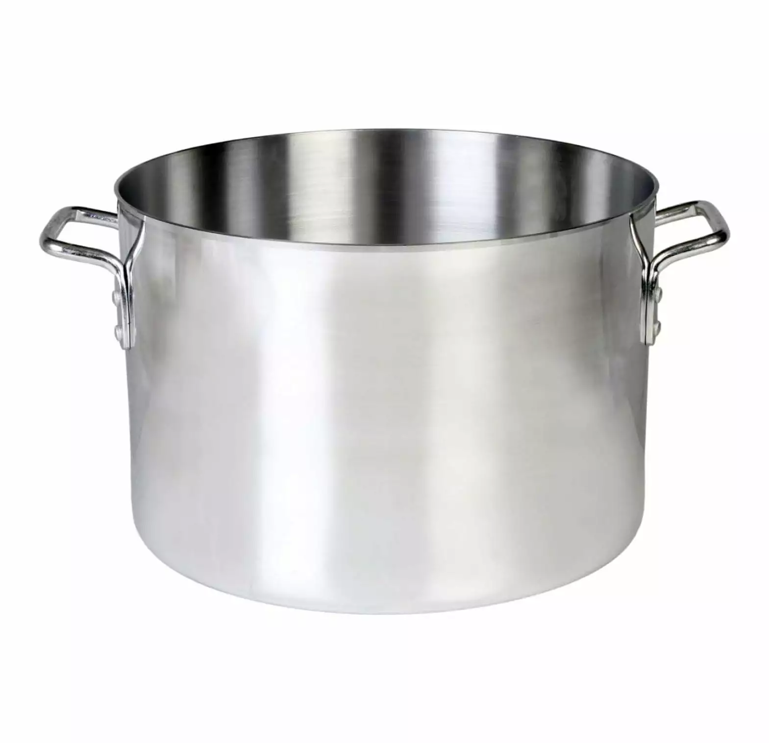 ZHANGHU ALSKSU036 Sauce Pot. 36 qt. 16-1/8 dia. x 9-7/8H. 2 handle. aluminum. mirror-finished. dishwasher safe. standard Electric. Gas Cooktop. Halogen Ready. NSF