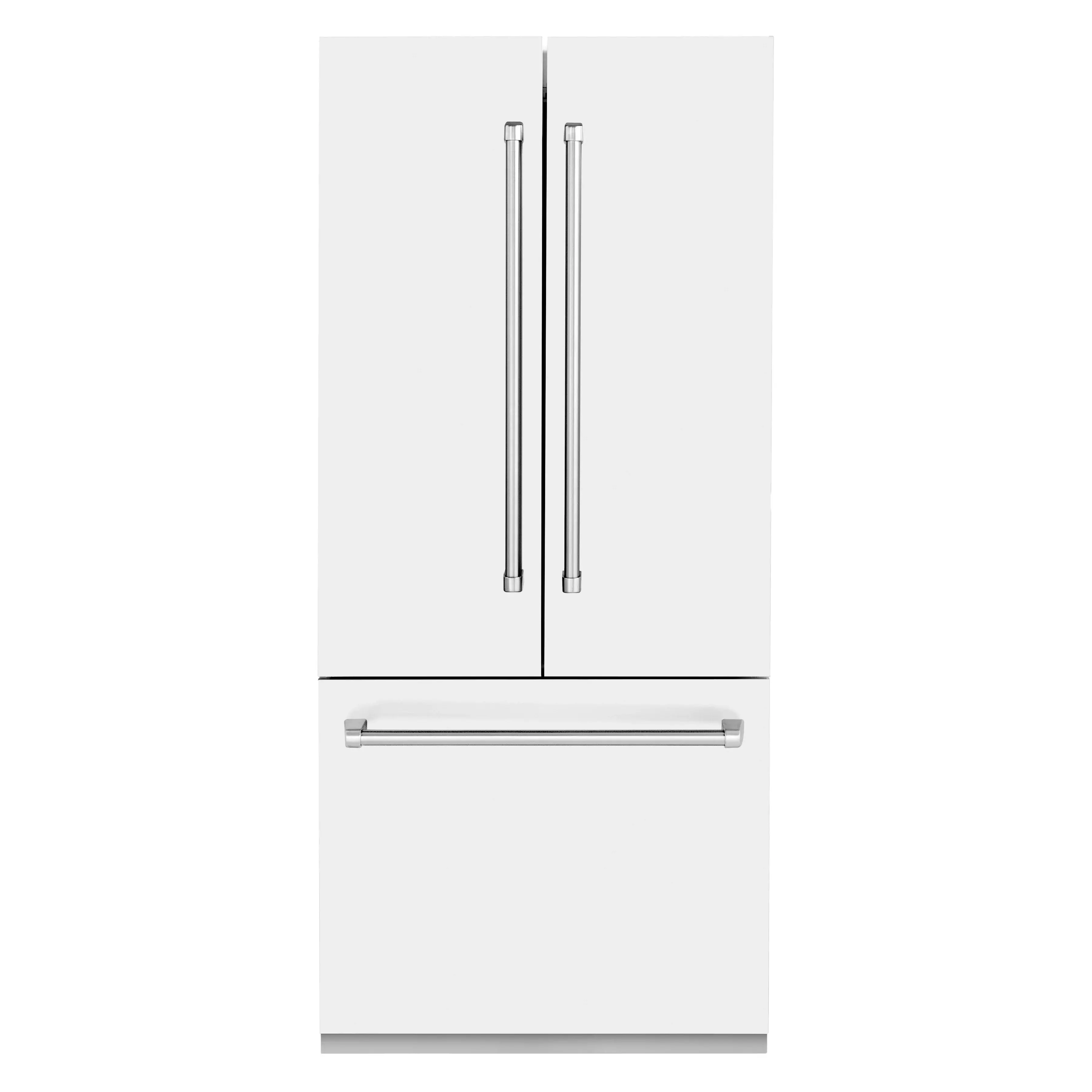 ZLINE 36 19.6 cu. ft. Built-In 3-Door French Door Refrigerator with Internal Water and Ice Dispenser in White Matte