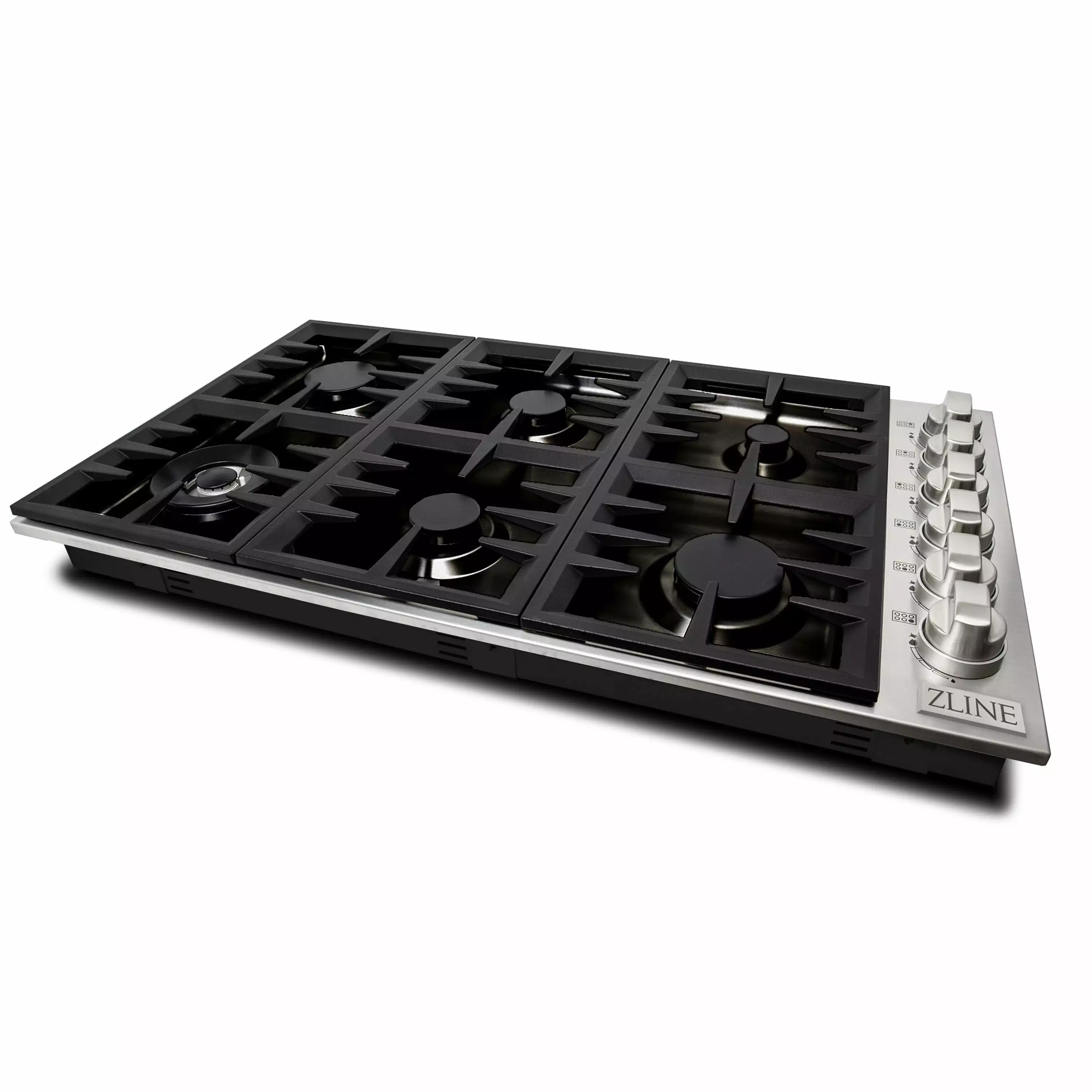 ZLINE 36 in. Dropin Cooktop with 6 Gas Burners and Black Porcelain Top (RC36-PBT)