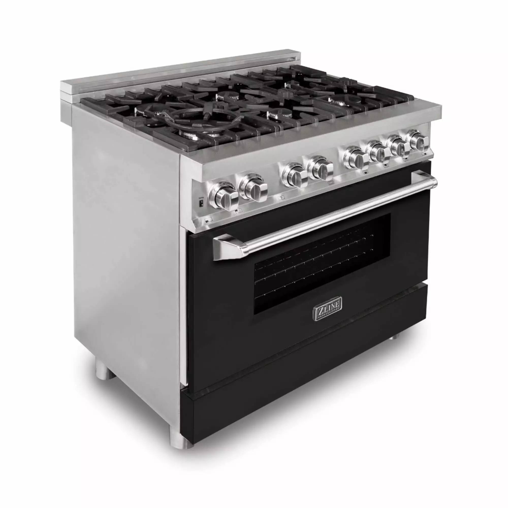 ZLINE 36 in. Professional Dual Fuel Range with Black Matte Door (RA-BLM-36)