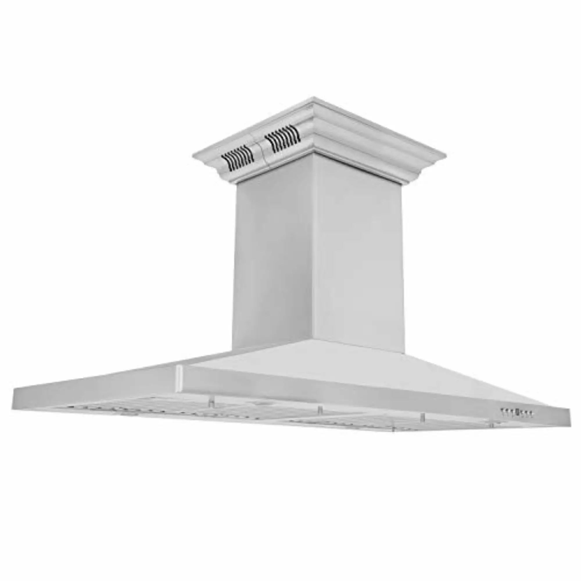 ZLINE Island Mount Range Hood in Stainless Steel with Built-in ZLINE CrownSound Bluetooth Speakers (GL2iCRN-BT)