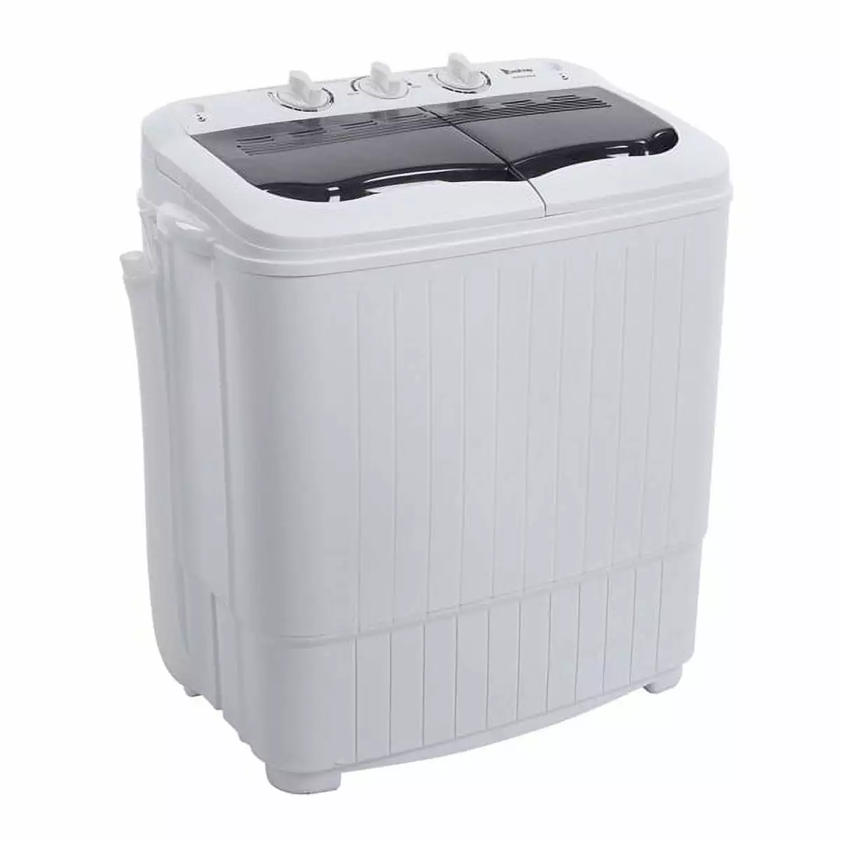 ZOKOP Compact Twin Tub with Built-in Drain Pump XPB35-ZK35 14.3(7.7 6.6)lbs Semi-automatic Gray Cover Washing Machine .Gray