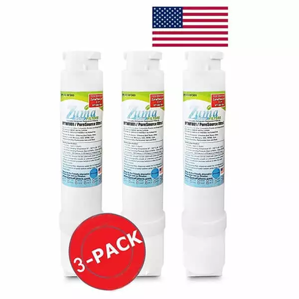 ZUMA Brand . Water and Ice Filter . Model # OPFF2-RF300 . Compatible with EWF02 - 3 Pack - Made in U.S.A.