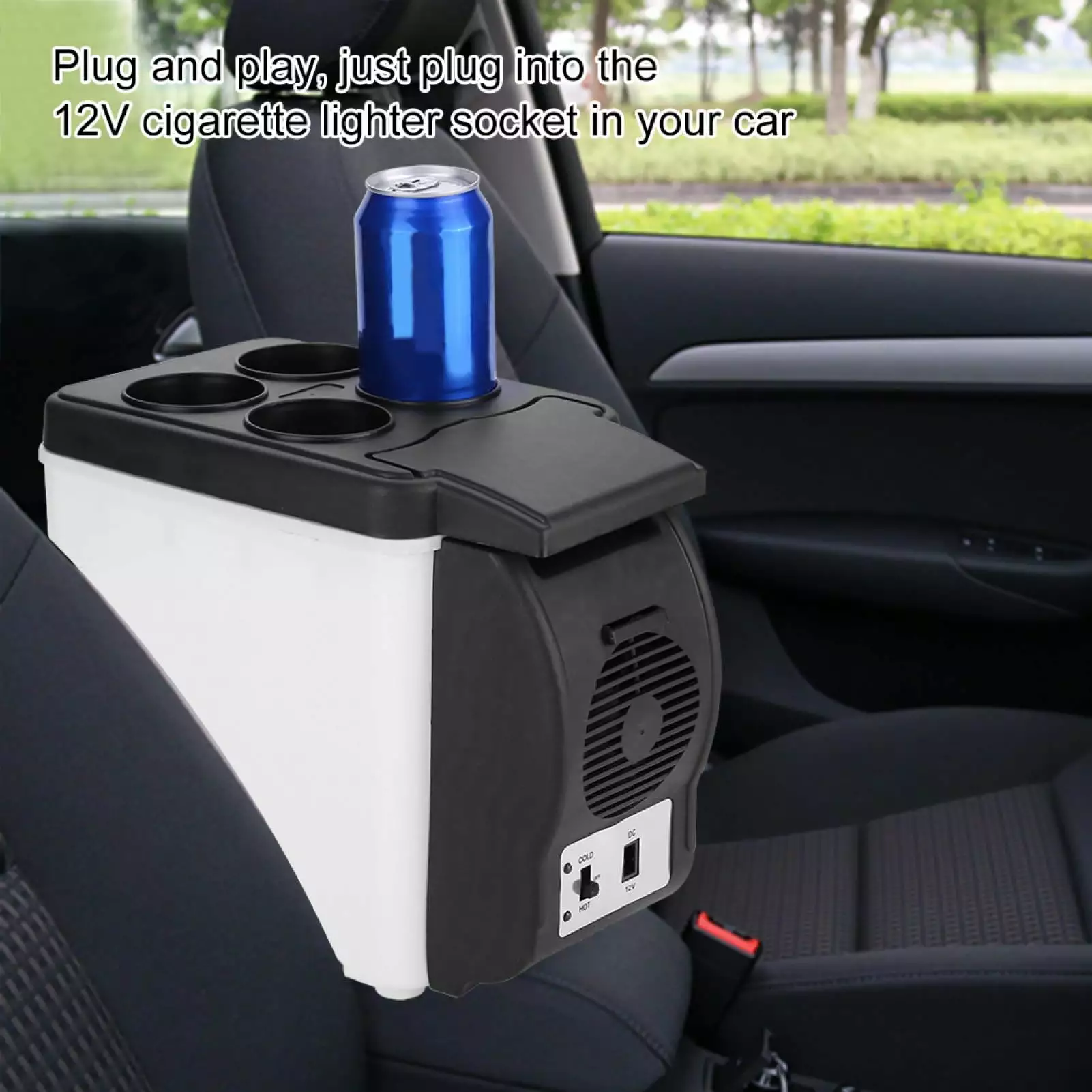 Zerodis 12V 6L Portable Car Refrigerator Mini Multi-Functional Food Drinks Warmer Cooler Fridge. Eco-friendly Mini Car Refrigerator Space-saving for Camping Picnic