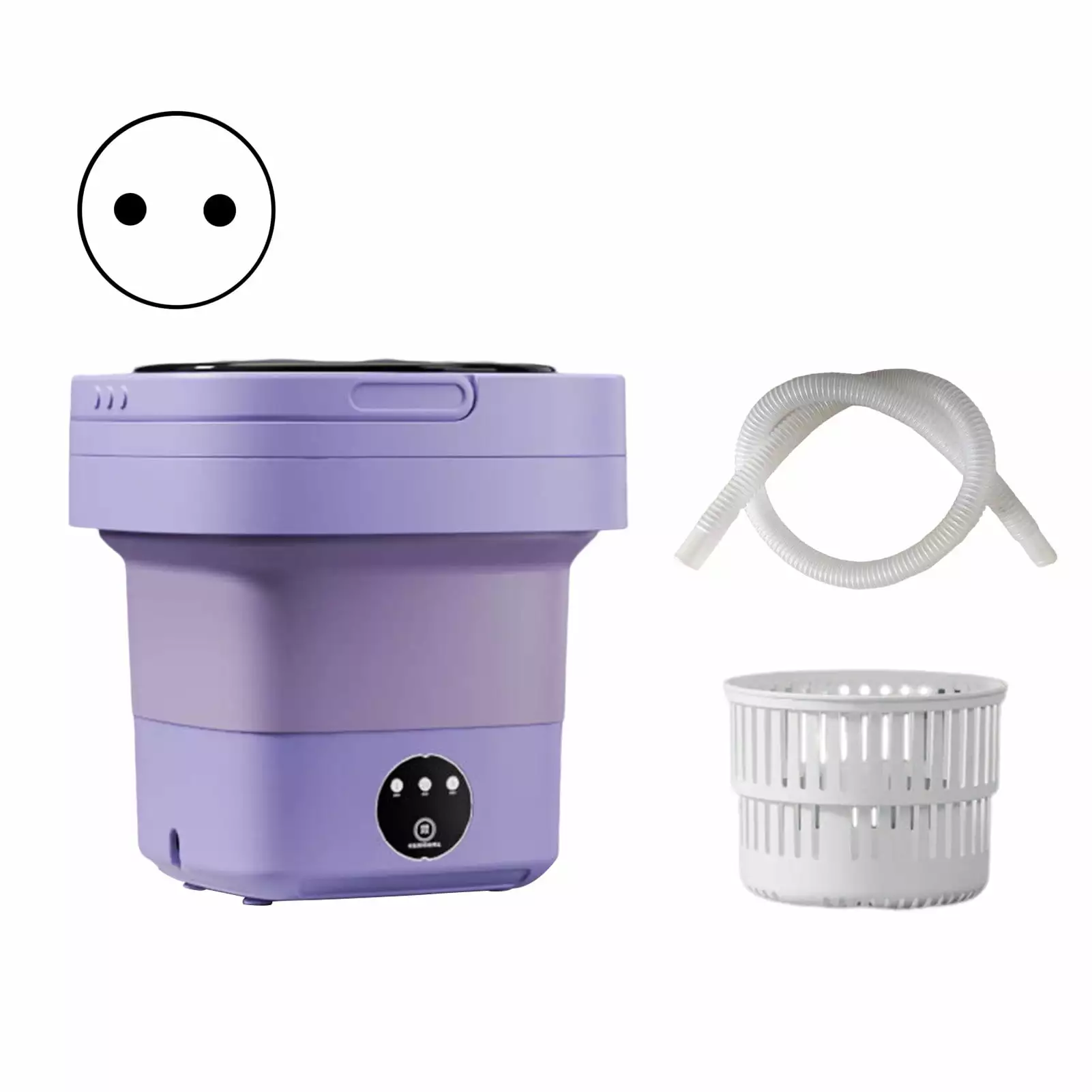 Zmlmlly Detachable Drain Basket Washing Machine 6.5L Portable Foldable with Detachable Drain Basket Baby Clothes Mini Apartments