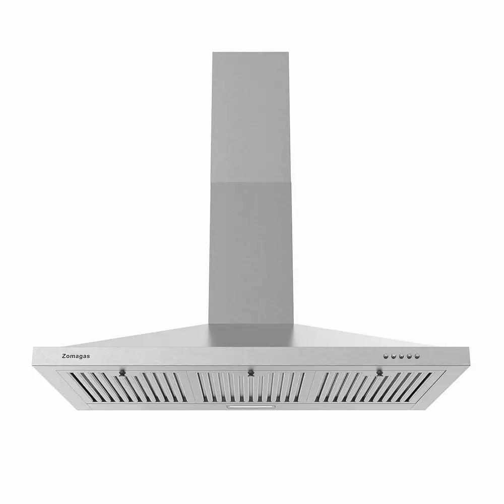 Zomagas 36 inch Wall Mount Range Hood 450CFM Stainless Steel Kitchen Cook Vent with Led Light