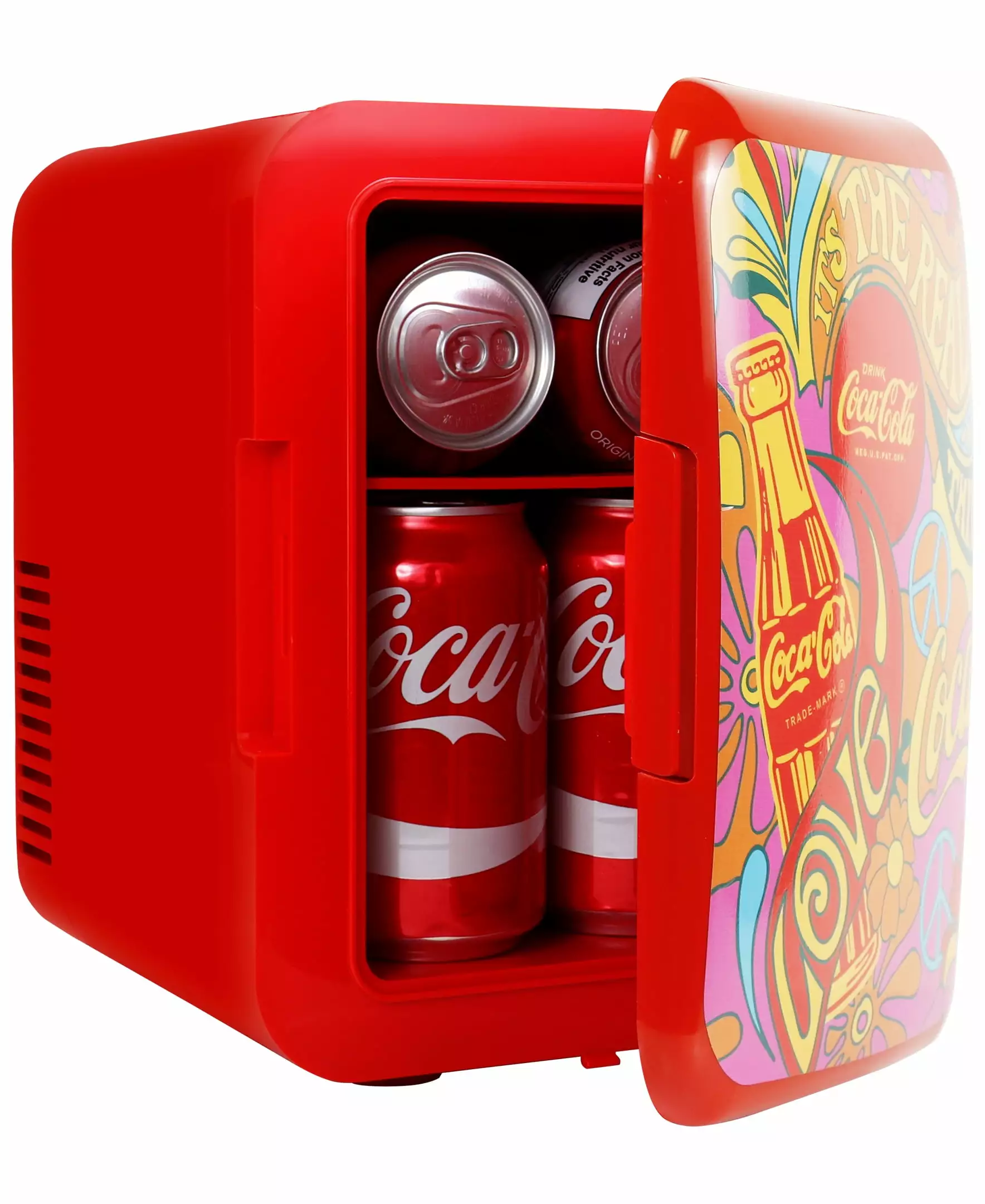 Coca-Cola Peace 1971 Series 4L Portable Cooler/Warmer. Personal Travel Fridge. Red