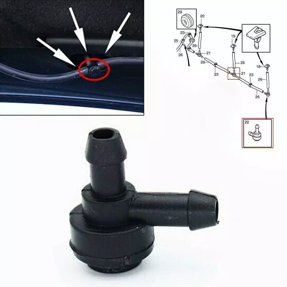 Windshield Washer Hose L Connector 9178897 For Volvo 740 760 C70 1983-2009