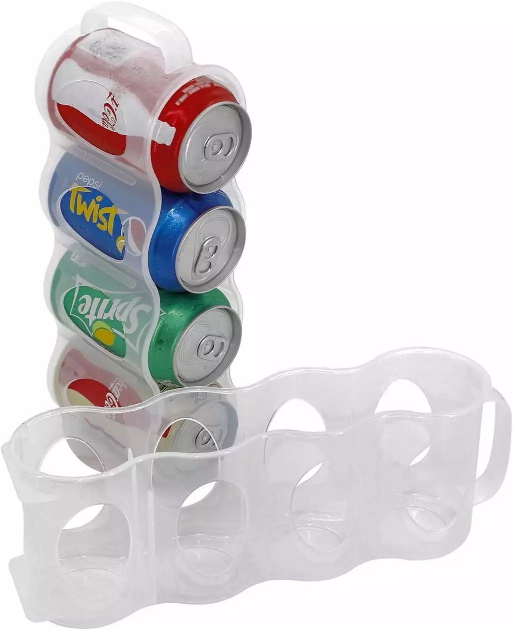 Portable Soda Can Organizer for Refrigerator Shelf. Beer Can Holder. Fridge Storage Sliding Rack. everage Refrigerator Storage Box for Home. Clear Plastic