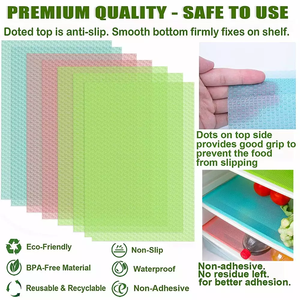 1Pack Refrigerator Liners. 17.7x11.4 Inch EVA Fridge Liner Refrigerator Mats Washable Shelf Liner Can Be Cut for Glass Shelves Kitchen Cabinet Drawer. Waterproof Table Plastic Placemats - Red